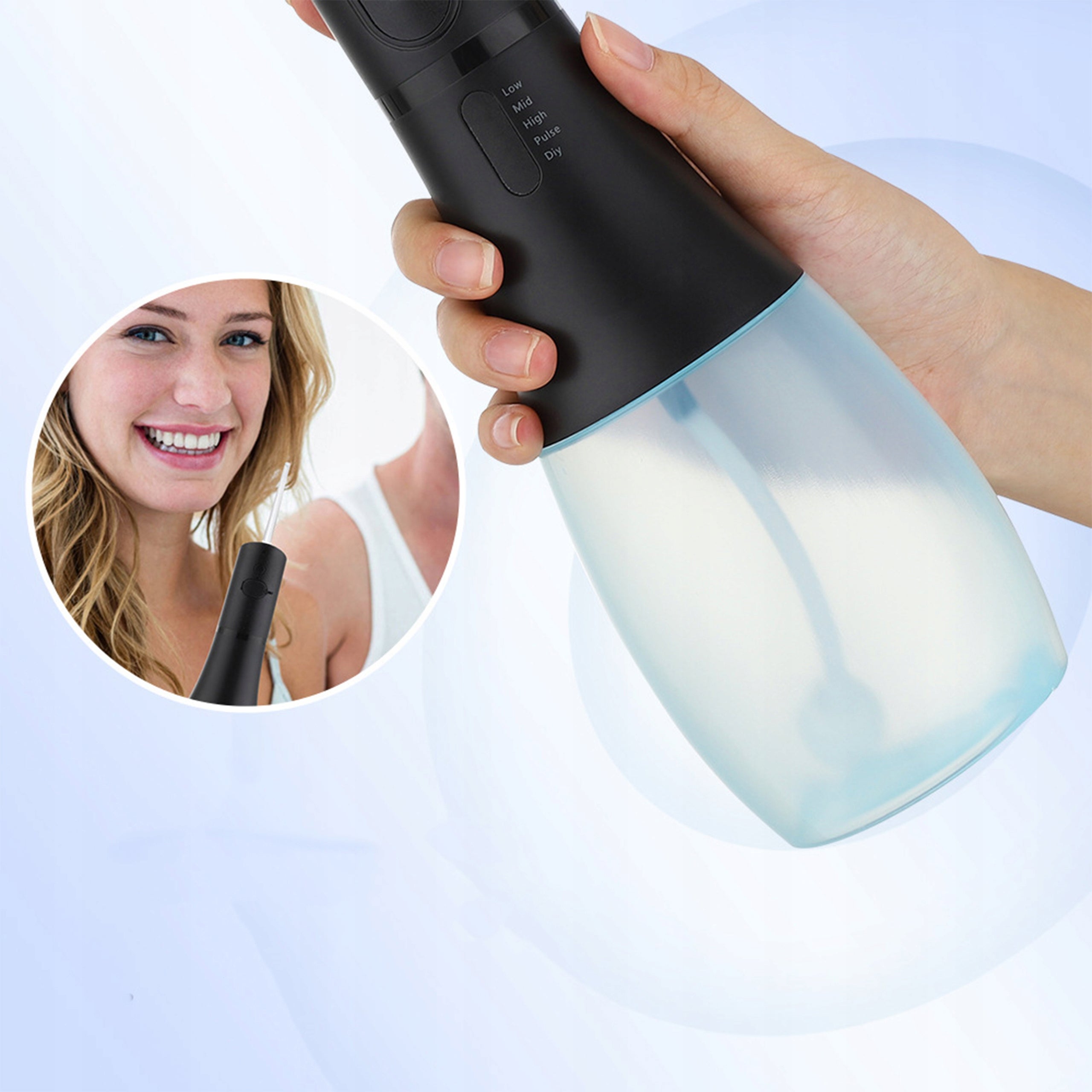 POWERFUL WIRELESS DENTAL IRRIGATOR 5 MODES 400ML + CASE Manufacturer code 4433314k