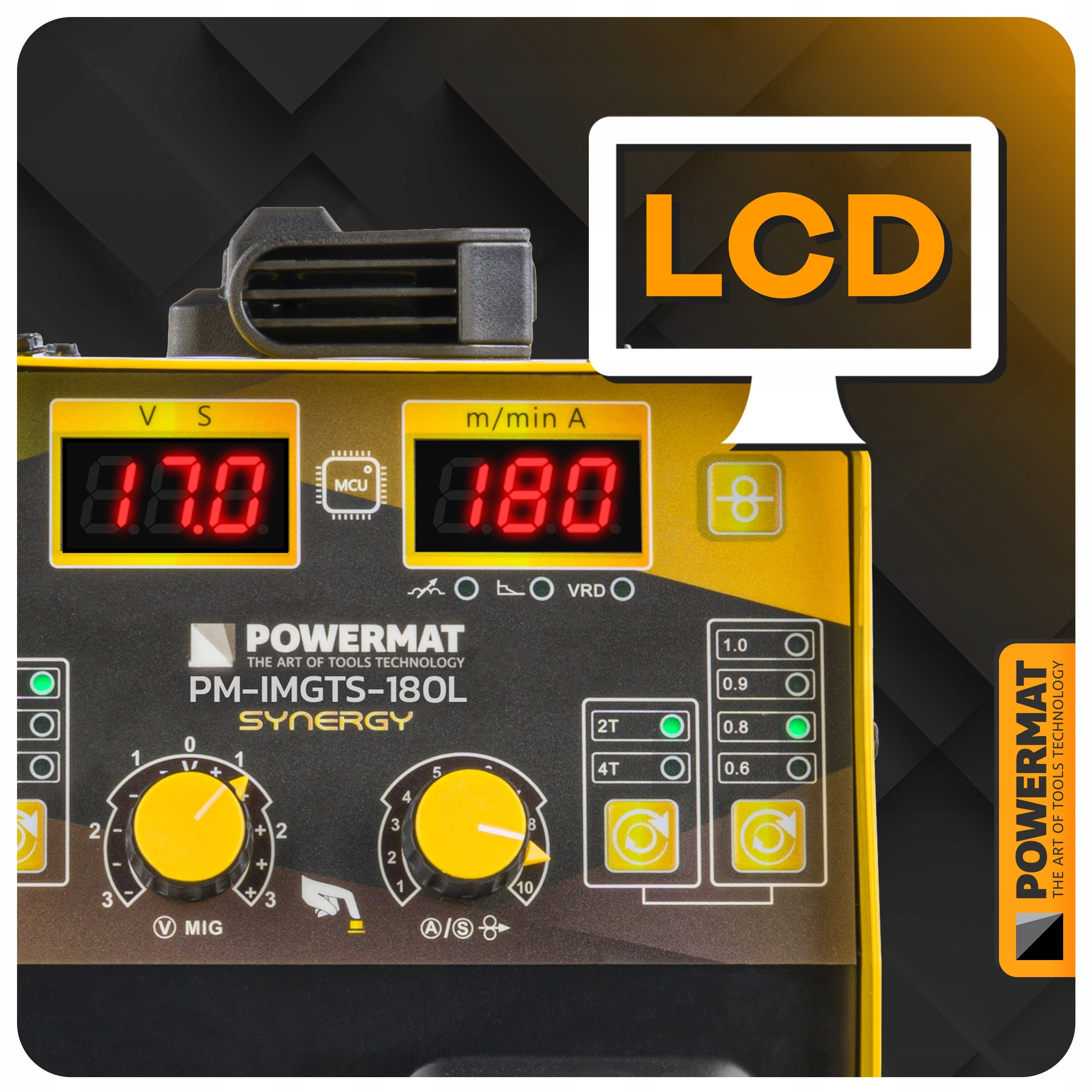 POWERMAT INVERTER MIGOMAT MIG/MAG FLUX MMA TIG-LIFT SYNERGISTIC 15-180A Brand Powermat