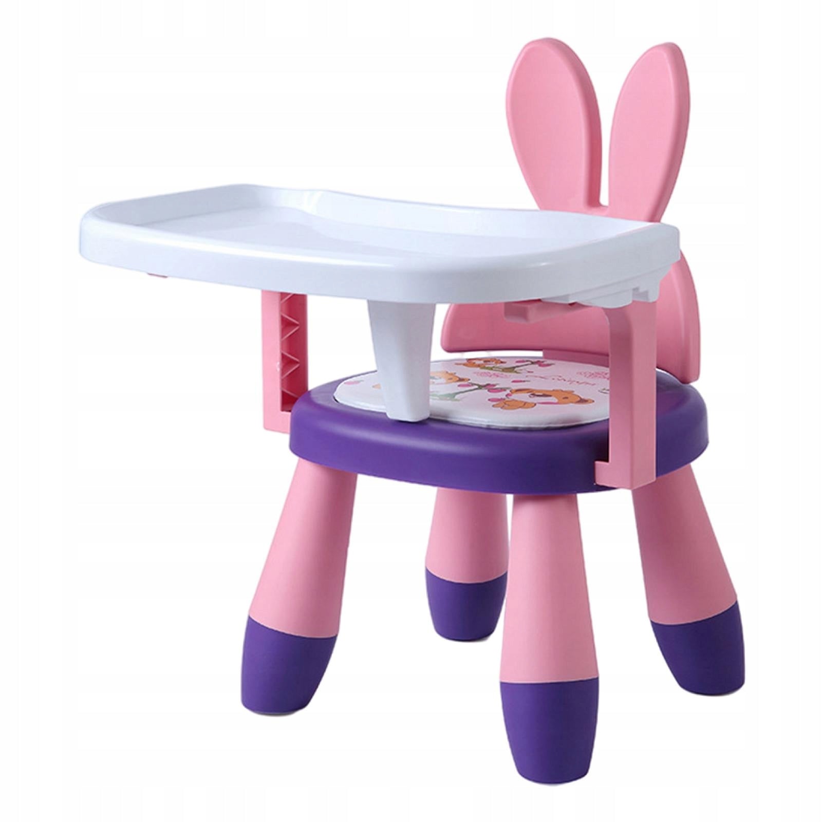 PP Plastic Baby Feeding Chair PVC Seat Anti Slip with Pink Purple Rabbit Brand no brand