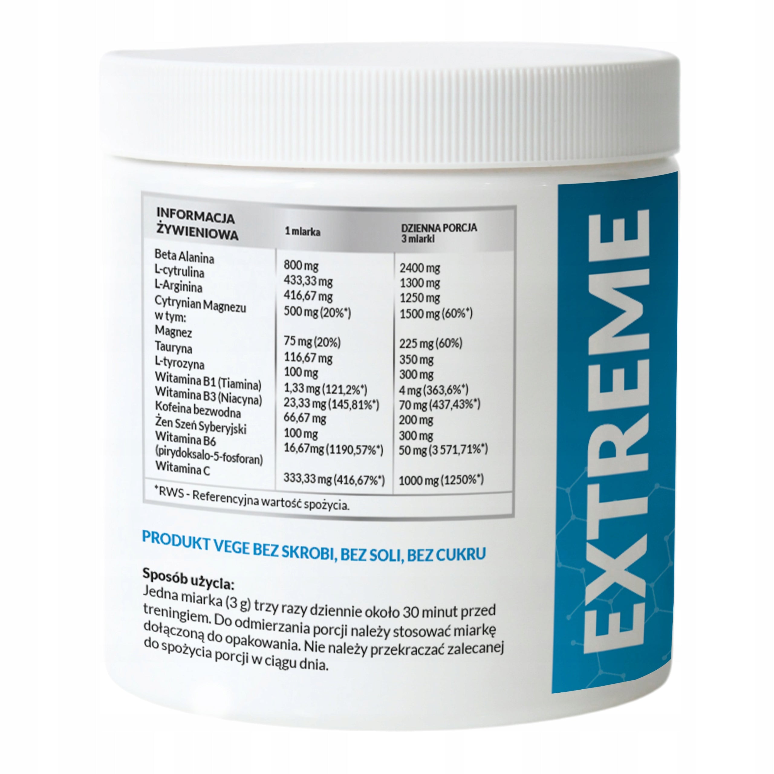 PRE-WORKOUT SPEED PRE-WORKOUT Power Energy Pump Stimulation 800g Expiration date not specified