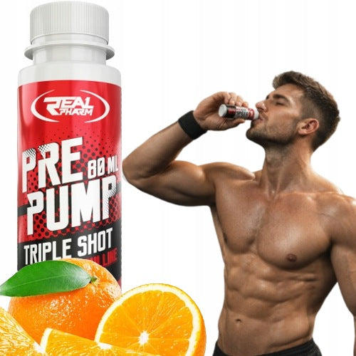 PRE-WORKOUT alanine taurine caffeine REAL PHARM PRE PUMP SHOT 80ml x12 Expiration date not specified