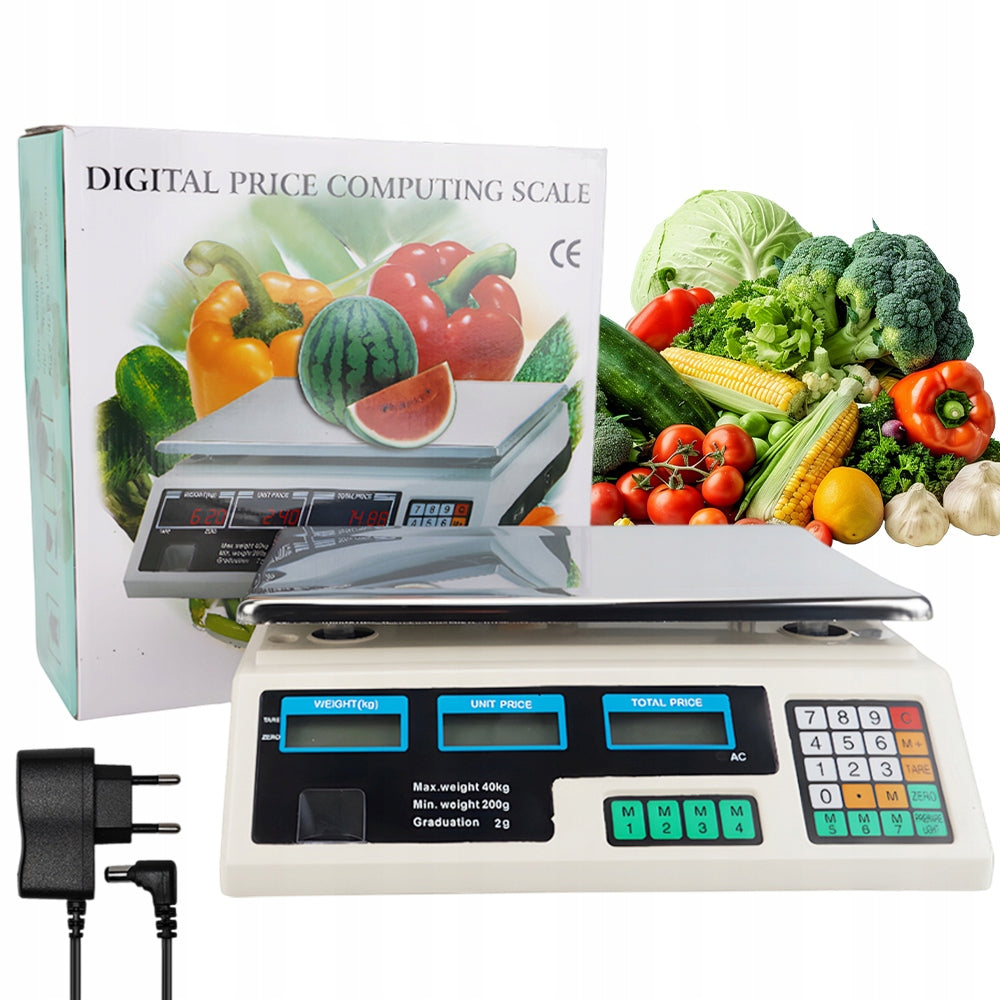 PRECISION ELECTRONIC SCALE LCD 40KG FOR SUPERMARKET STORE GROCERY DINING ROOM
