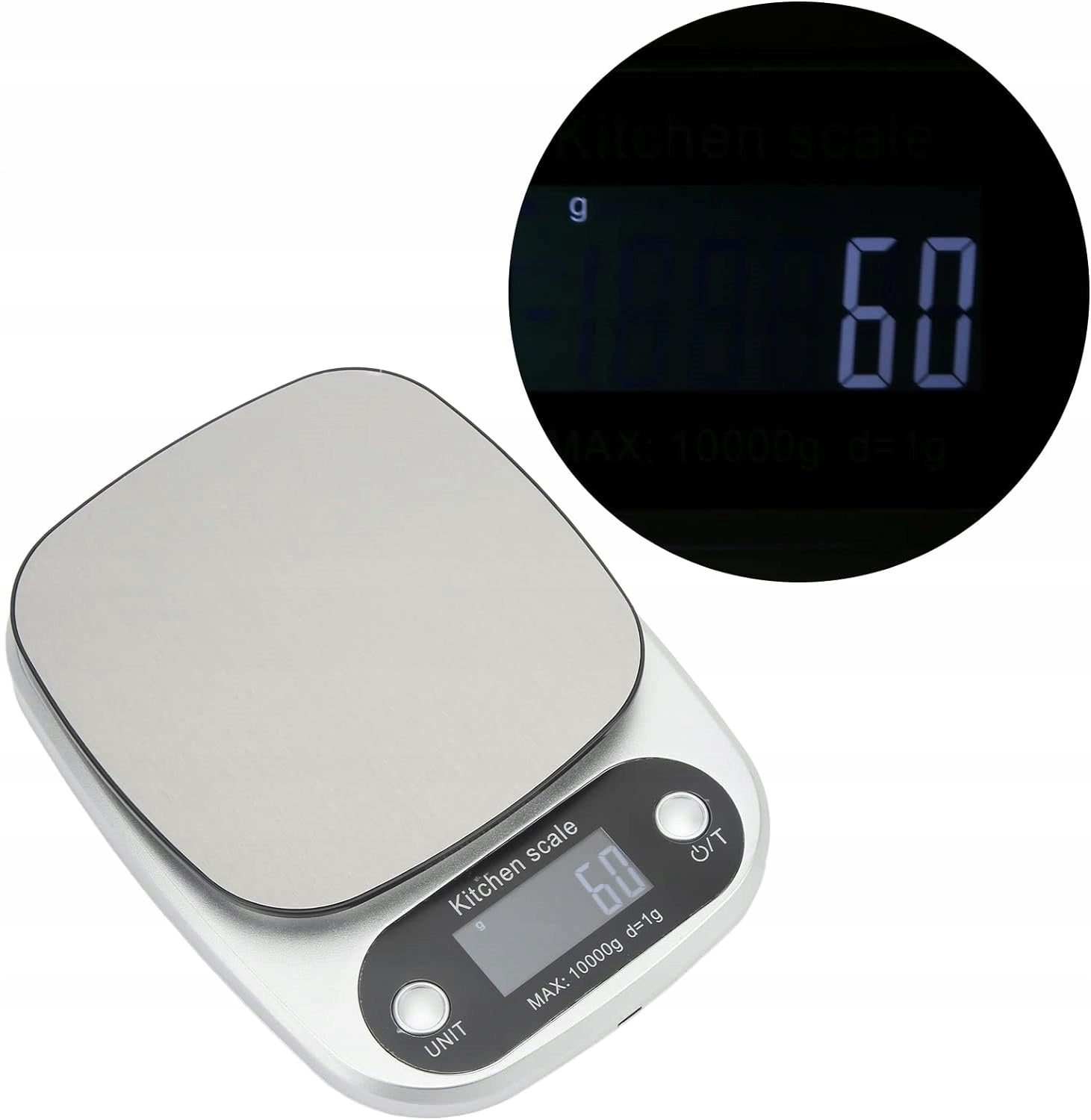 PRECISION KITCHEN SCALE 5000g/0,1g LCD DISPLAY JEWELERY Maximum load 5 kg