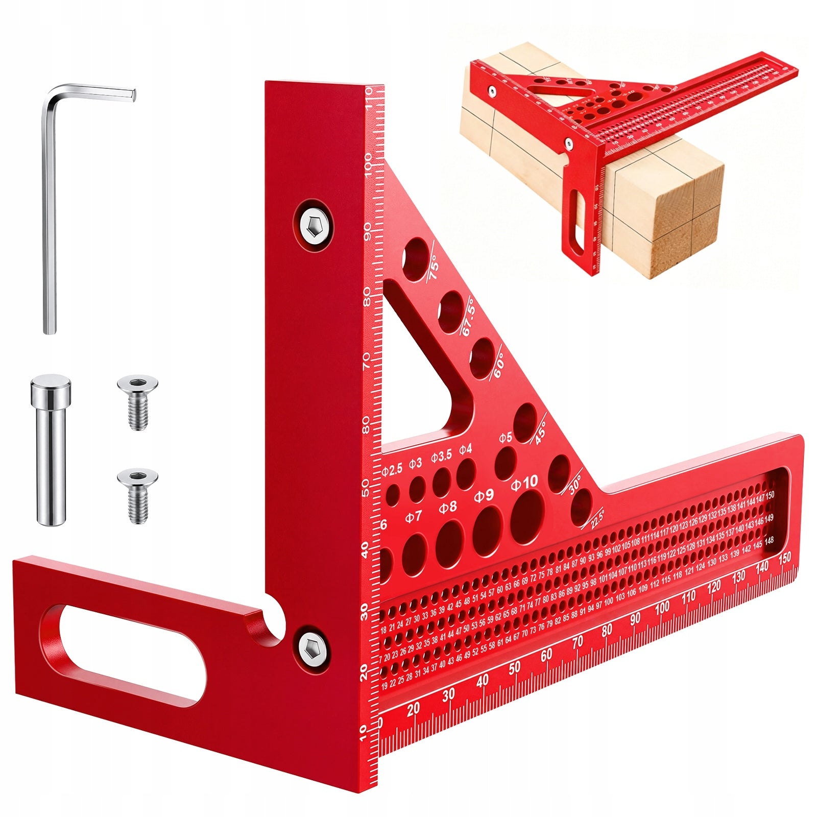 PRECISION METAL CARPENTRY ANGLE FOR MEASURING AND MARKING WOOD 150mm