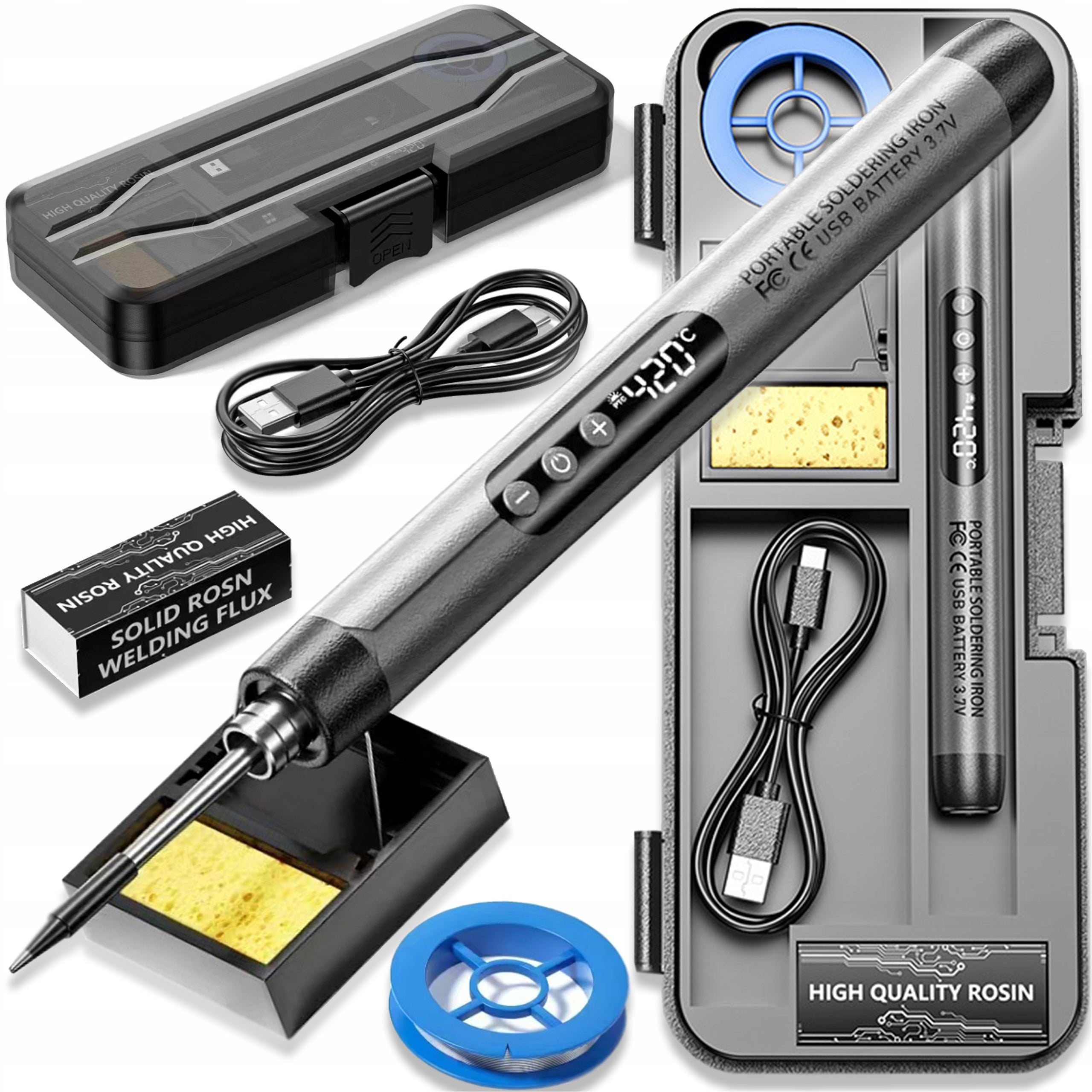 PRECISION SOLDERING IRON CORDLESS FLASK SET 420°C USB-C