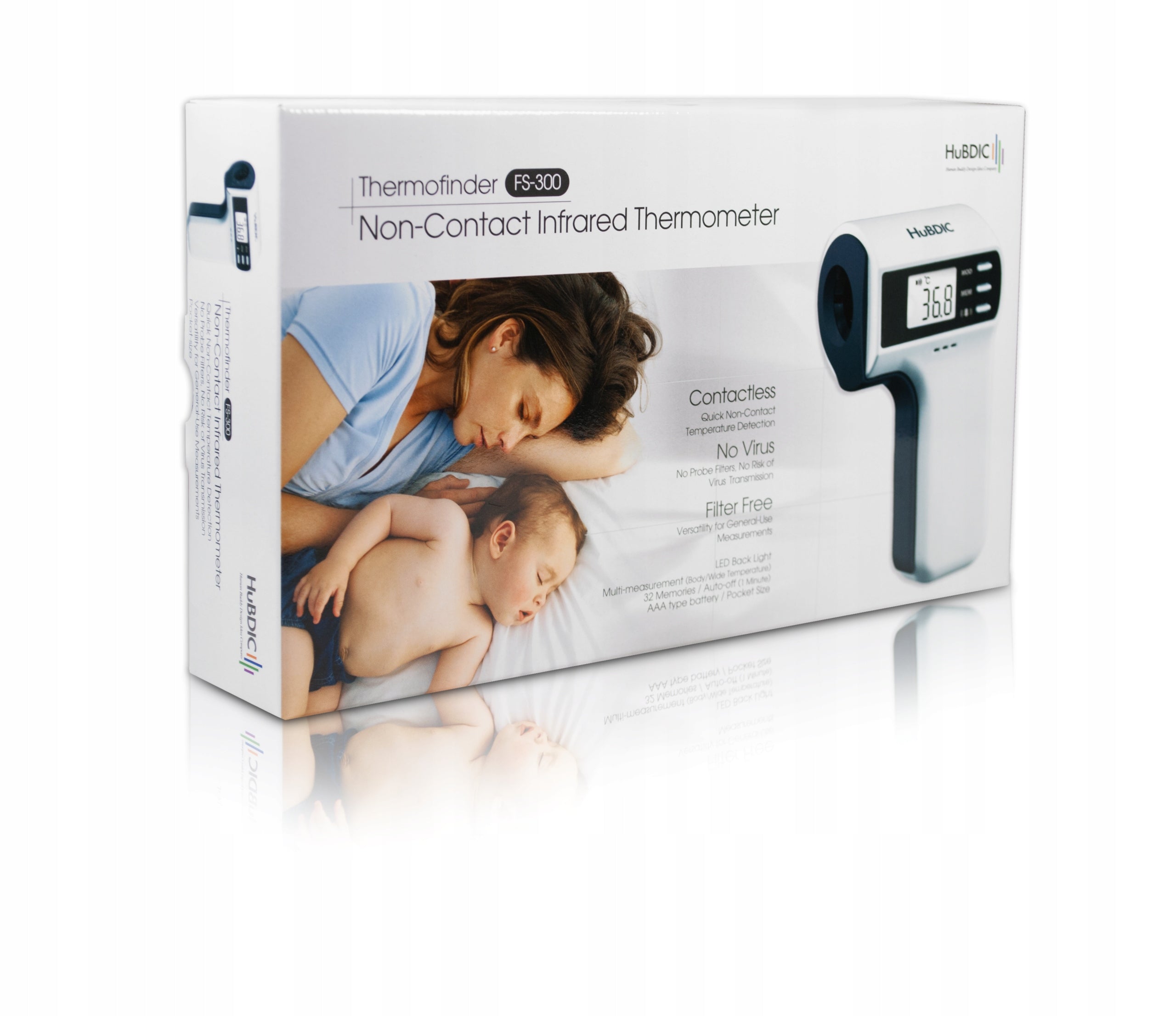 PRECISION THERMOMETER NON-CONTACT MEDICAL CERTIFICATE HUBDIC FS-300 Manufacturer code FS-300