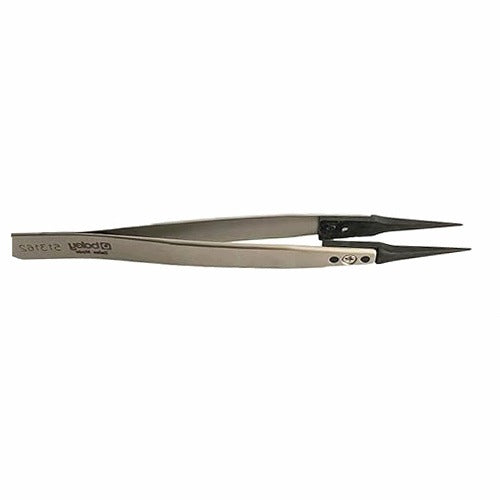 PRECISION TWEEZERS STAINLESS STEEL CARBON FIBER 130MM ELECTRONICS