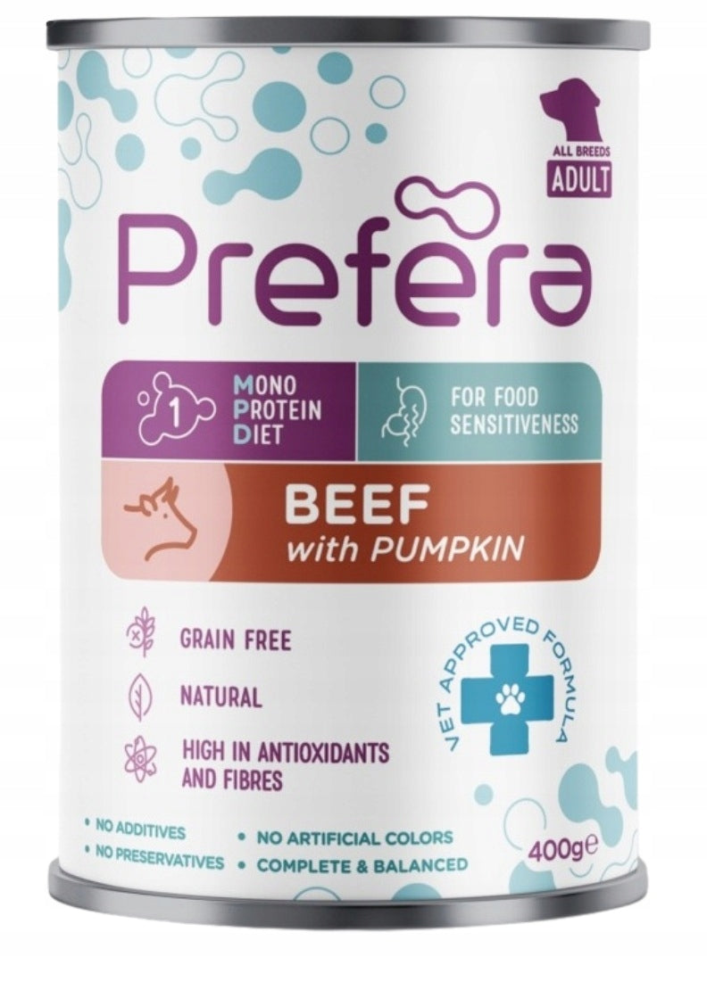 PREFERA DOG FOOD MONO 400G BEEF WITH PUMPKIN
