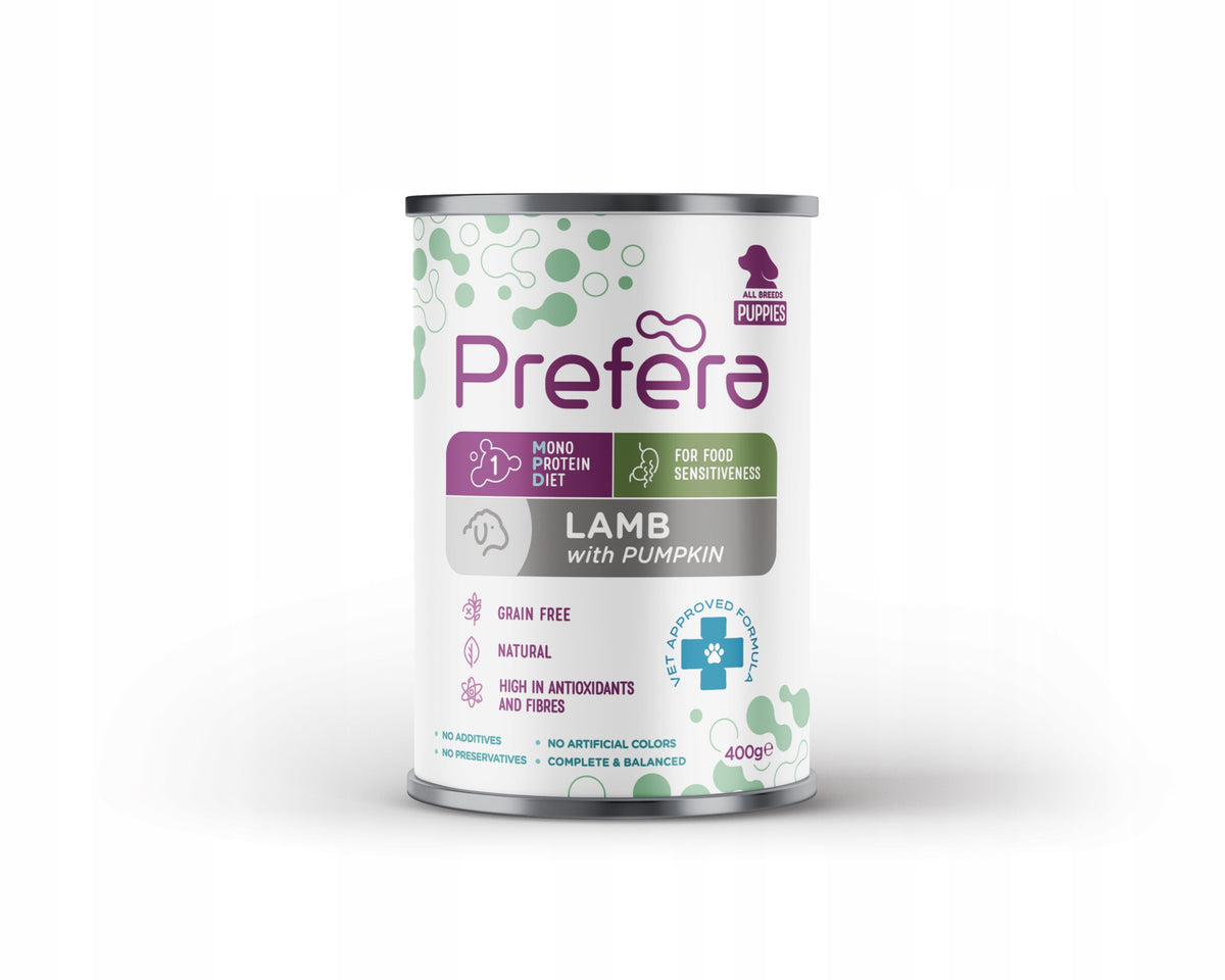 PREFERA PUPPY FOOD MONO 400G LAMB PUMPKIN Manufacturer code 6421000200254