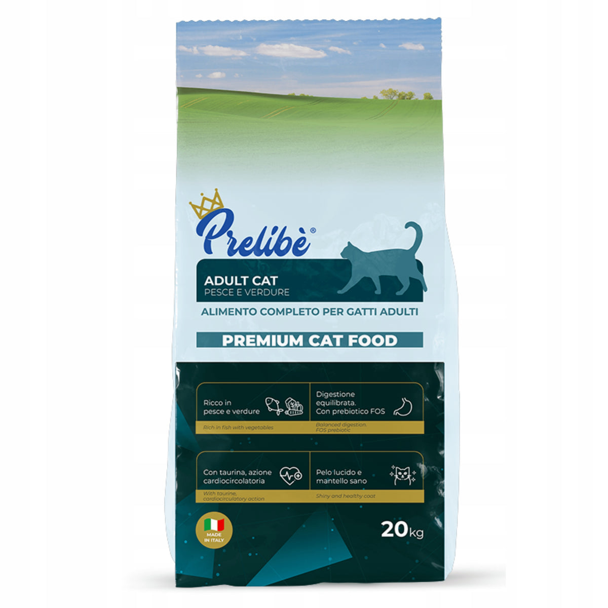 PRELIBE DRY CAT FOOD FISH AND VEGETABLES 20KG Packaging status original