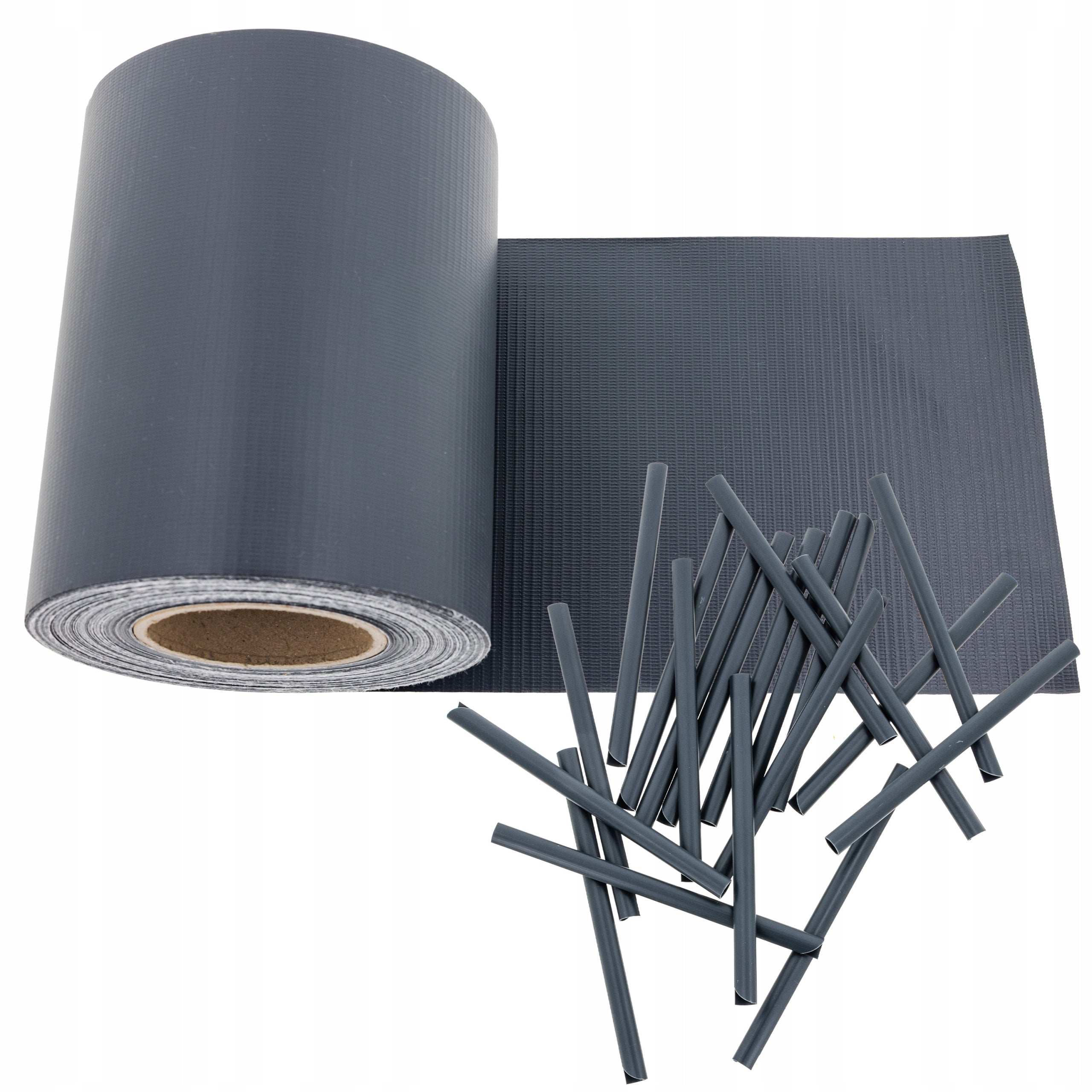 PREMIUM ANTHRACITE FENCE TAPE 19CM x 35M PVC 20 CLIPS 450G RINO Height 0.19 m