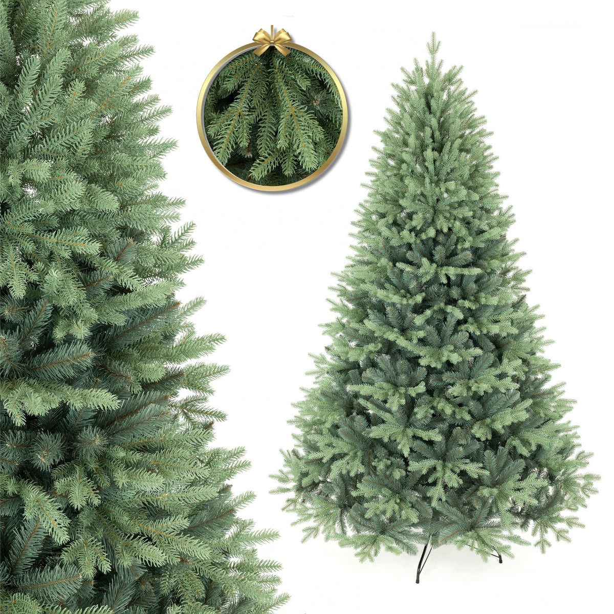 PREMIUM ARTIFICIAL CHRISTMAS TREE SPRUCE PE+PVC AZURE 270 cm