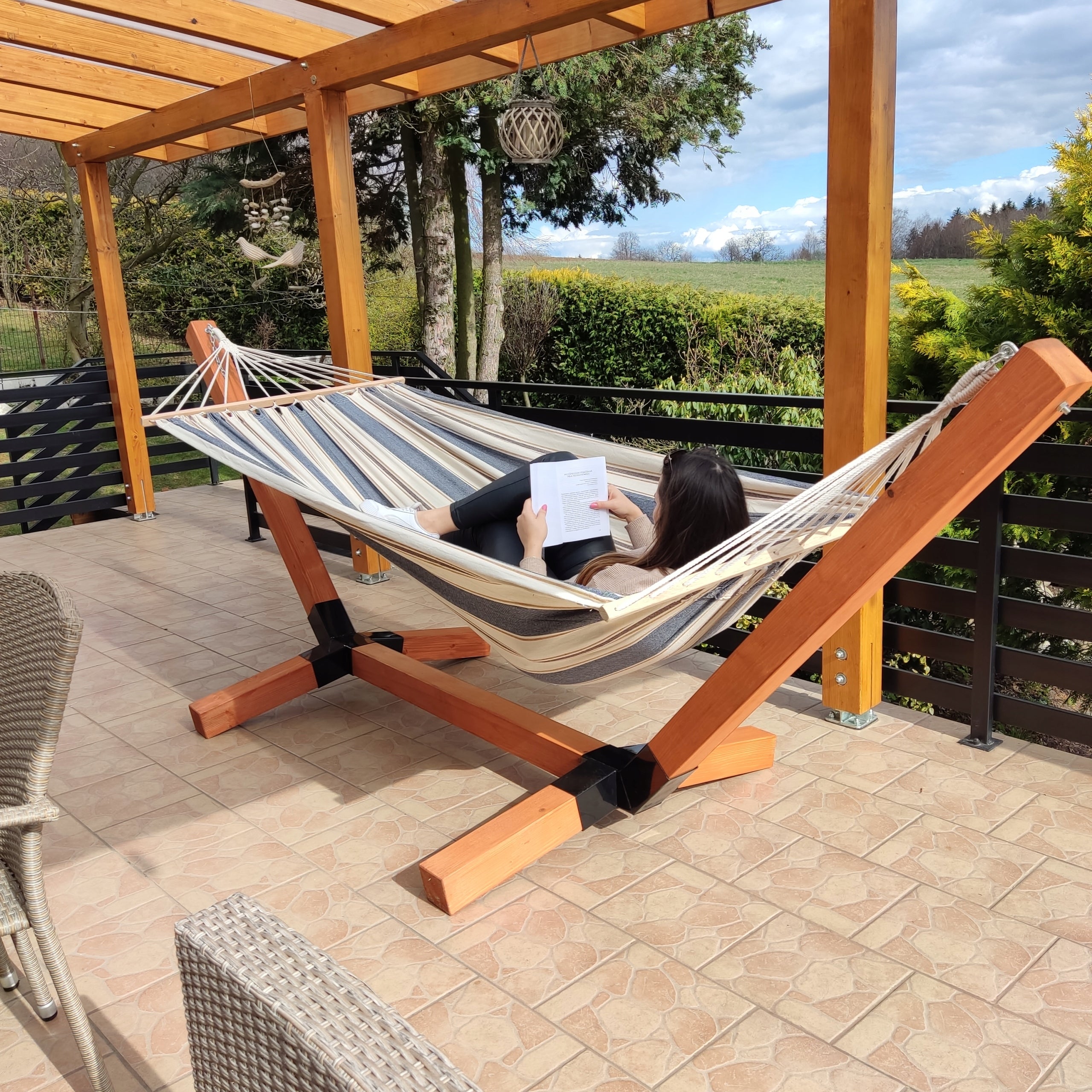 PREMIUM FRAME 3 PERSONS + HAMMOCK XXL SET 350KG FOR GARDEN EAN (GTIN) 5905999929408