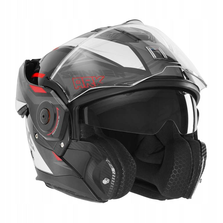 PREMIUM JAW HELMET NOX NP999 SPINNER ARK BLACK WHITE RED S