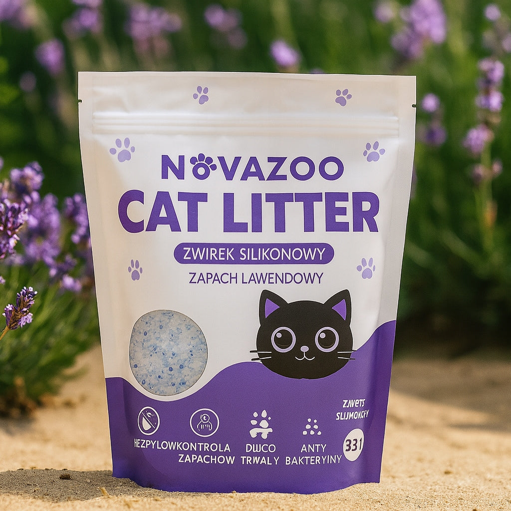 PREMIUM LAVENDER DUST-FREE SILICONE LITTER FOR CATS NOVAZOO 3.8L Product weight 1.6 kg