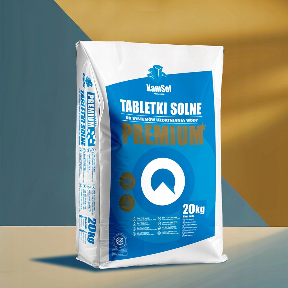 PREMIUM Poland SALT FOR SOFTENER 20KG / SALT IN TABLETS / PZH CERTIFICATE EAN (GTIN) 5907443620671