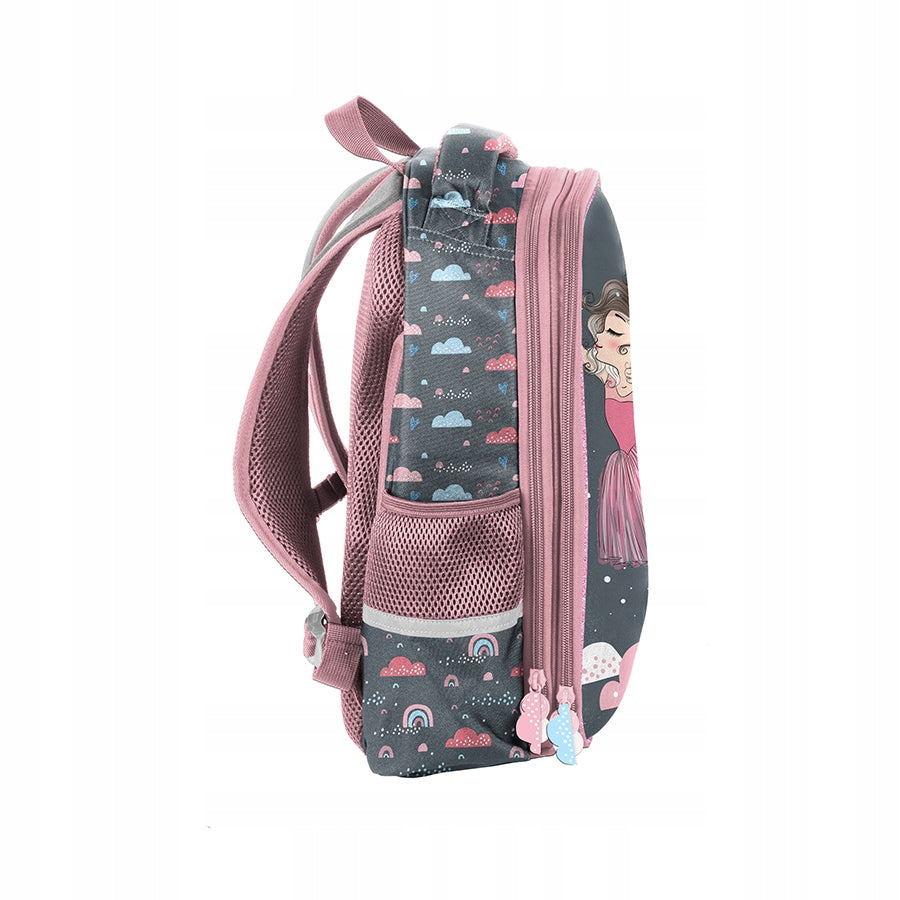 PREMIUM SCHOOL BACKPACK PASO BALLERINA FOR GIRLS ELEMENTARY SCHOOL GREY Brand Paso