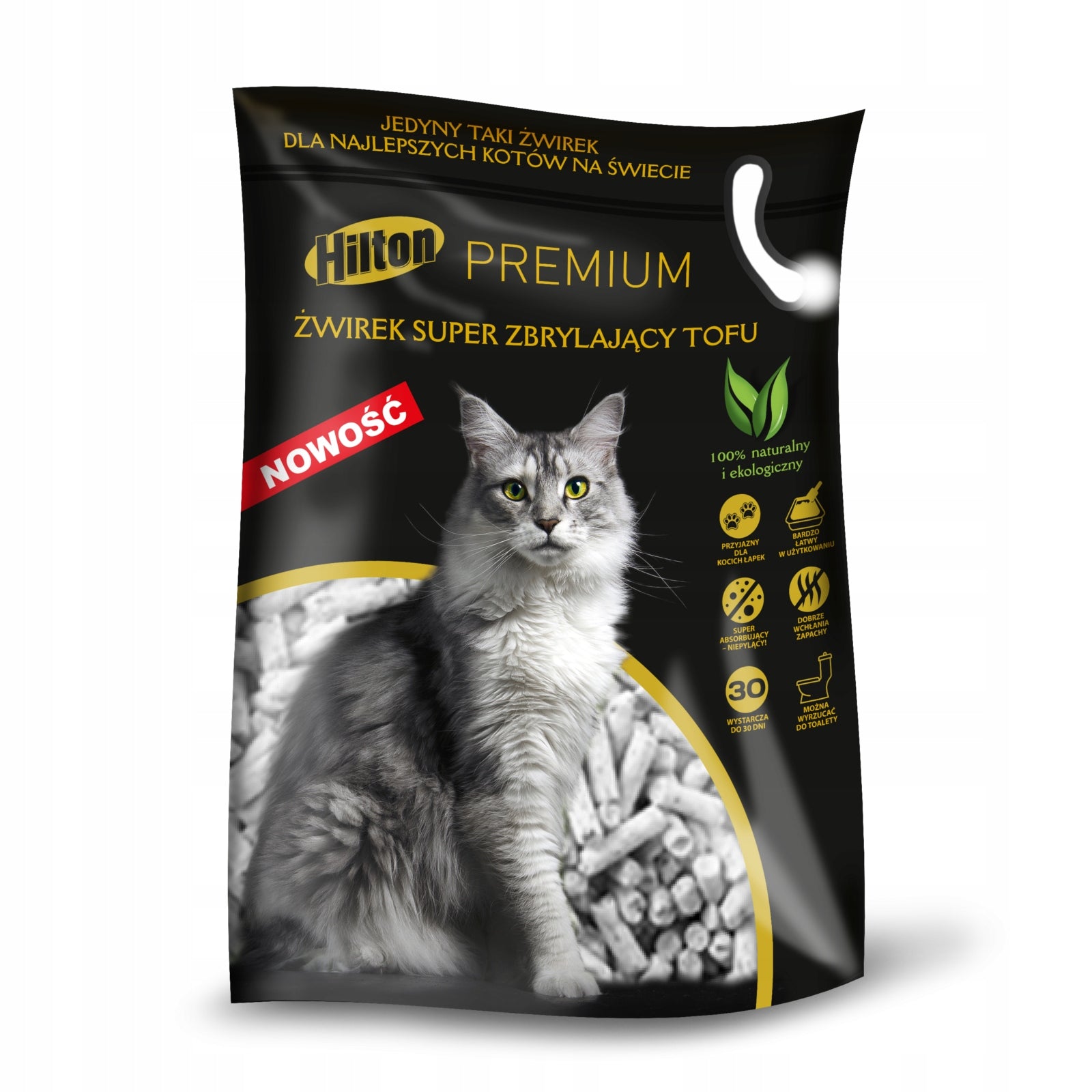 PREMIUM SUPER CLUMPING LITTER TOFU 2,5KG HILTON