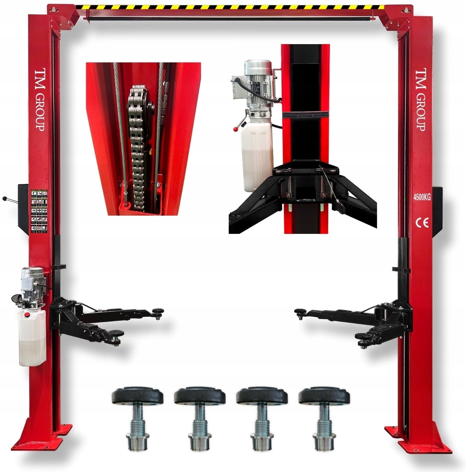 PREMIUM TWO-COLUMN LIFT COMBINED WITH SEMI-AUTOMATIC TOP 400V 4,5T