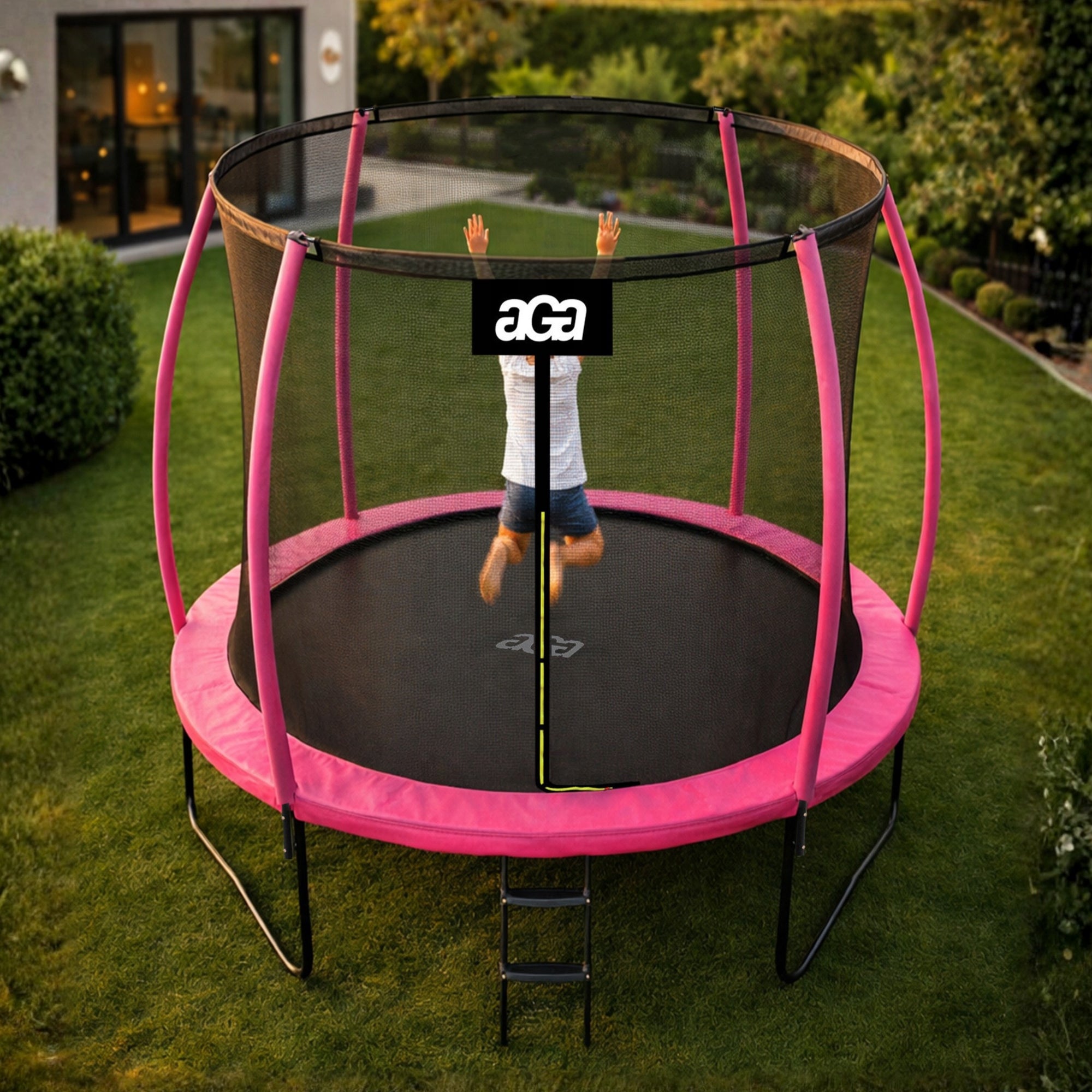 PREMIUM Trampoline SPORT EXCLUSIVE 250 cm 8 ft Aga Pink STRONG Safe Manufacturer code MRPU1008P