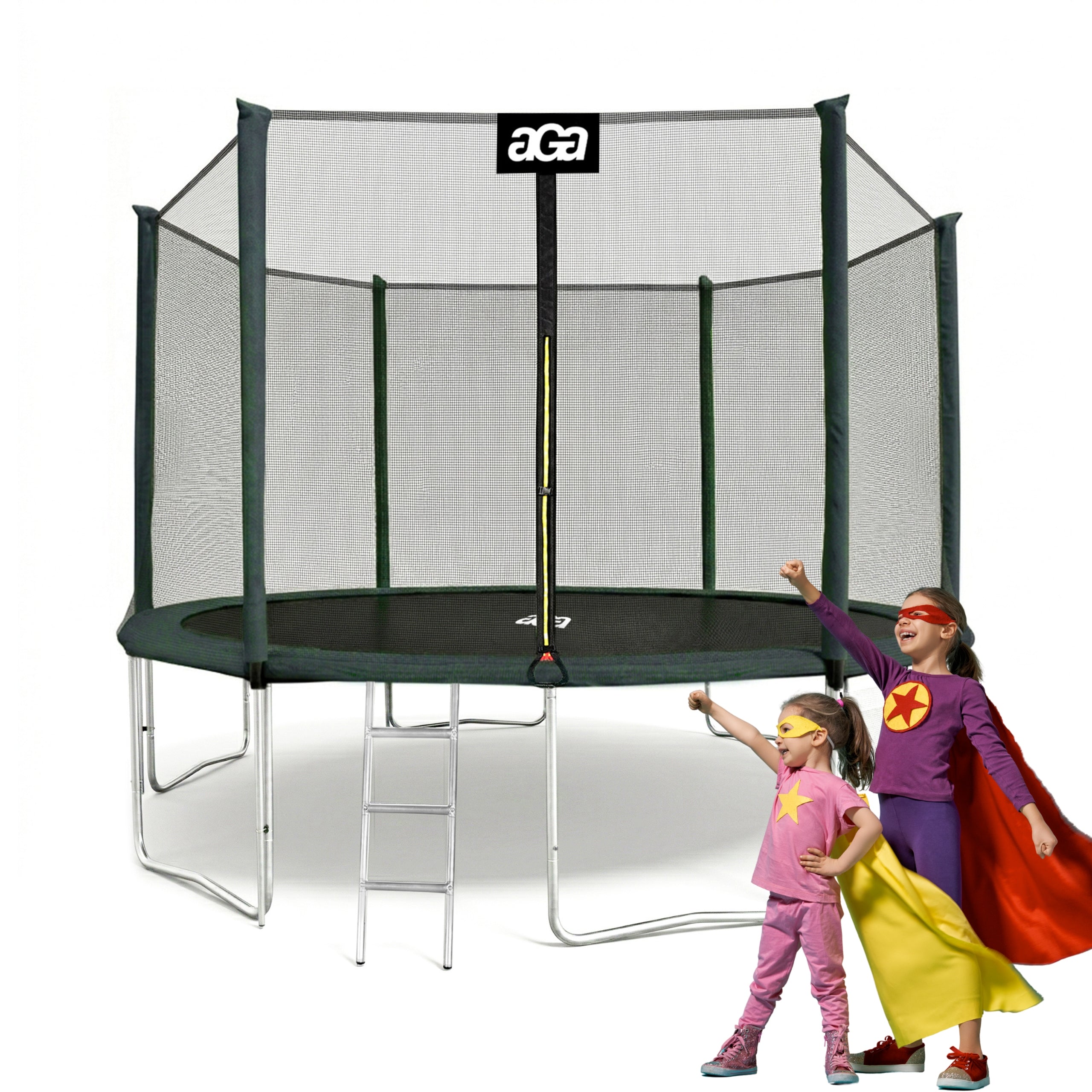 PREMIUM Trampoline SPORT PRO 400 cm 13 ft Aga Green DG MAX Safety