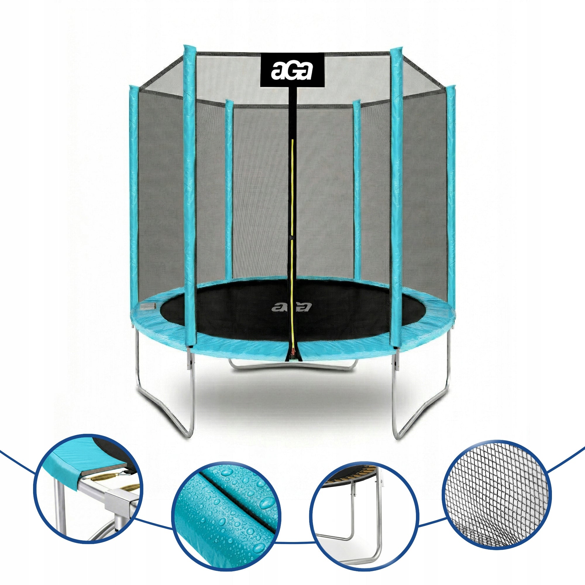 PREMIUM Trampoline SPORT TOP 180 cm 6 ft. Aga Blue LB STRONG Safe Kind with net