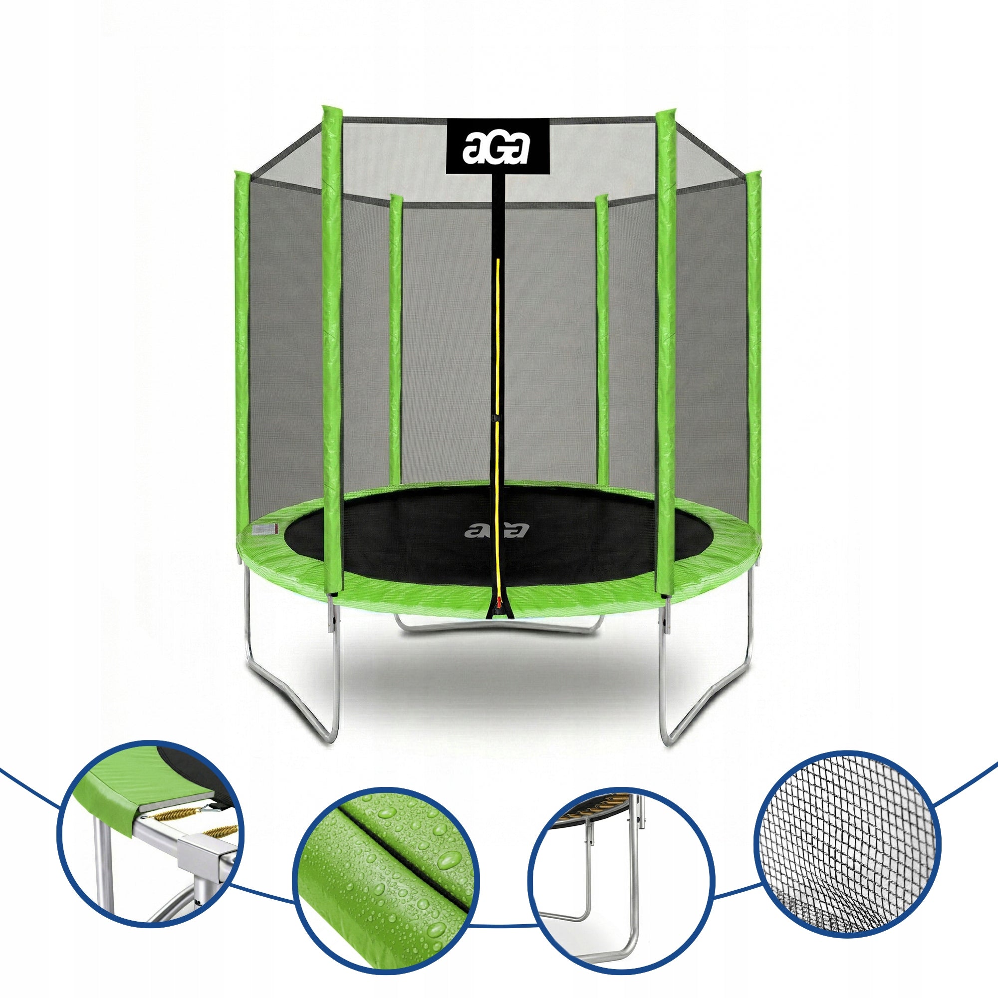 PREMIUM Trampoline SPORT TOP 180 cm 6 ft. Aga Green LG STRONG Safe Total height 211 cm