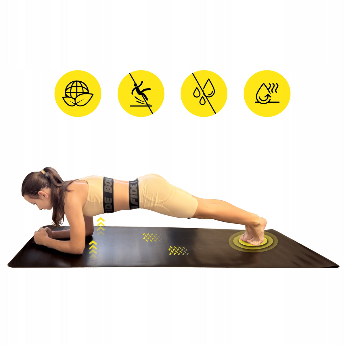 PREMIUM YOGA MAT CORNIX 183x68 4MM RUBBER + PU NON-SLIP WIDE Packaging status original