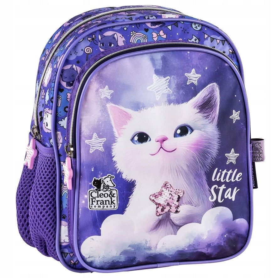 PRESCHOOL BACKPACK FOR GIRLS PURPLE CAT KITTEN WITH CAT Manufacturer code 5908124011801