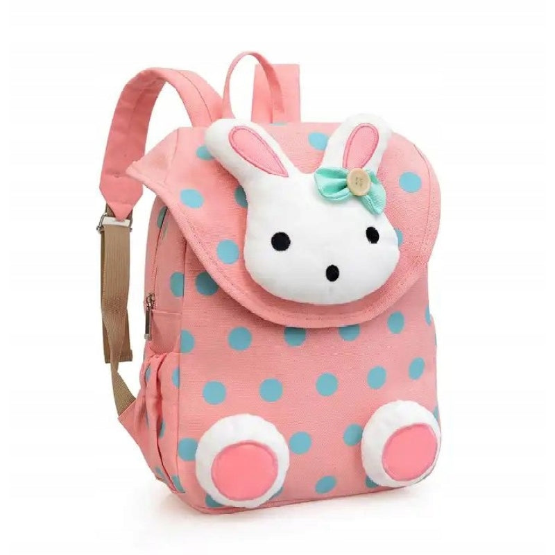 PRESCHOOL BACKPACK FOR GIRLS ROZOWY KROLIK ROZOWY WITH RABBIT SMALL Packaging status original