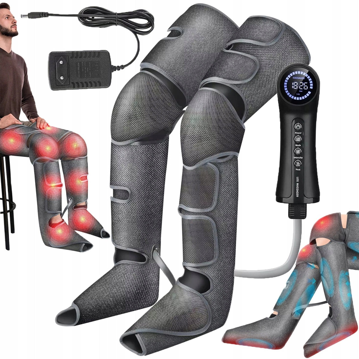 PRESOTHERAPY DRAINAGE LYMPHATIC MASSAGER BODY ARMS LEGS MASSAGE 360° SET