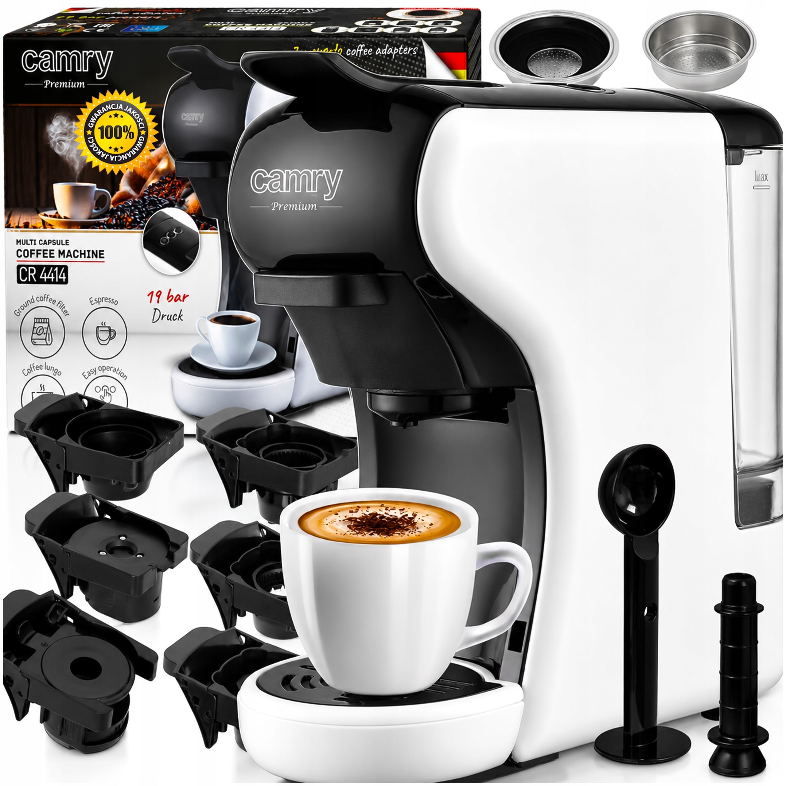 PRESSURE CAPSULE COFFEE MAKER FOR NESPRESSO DOLCE GUSTO CAPSULES