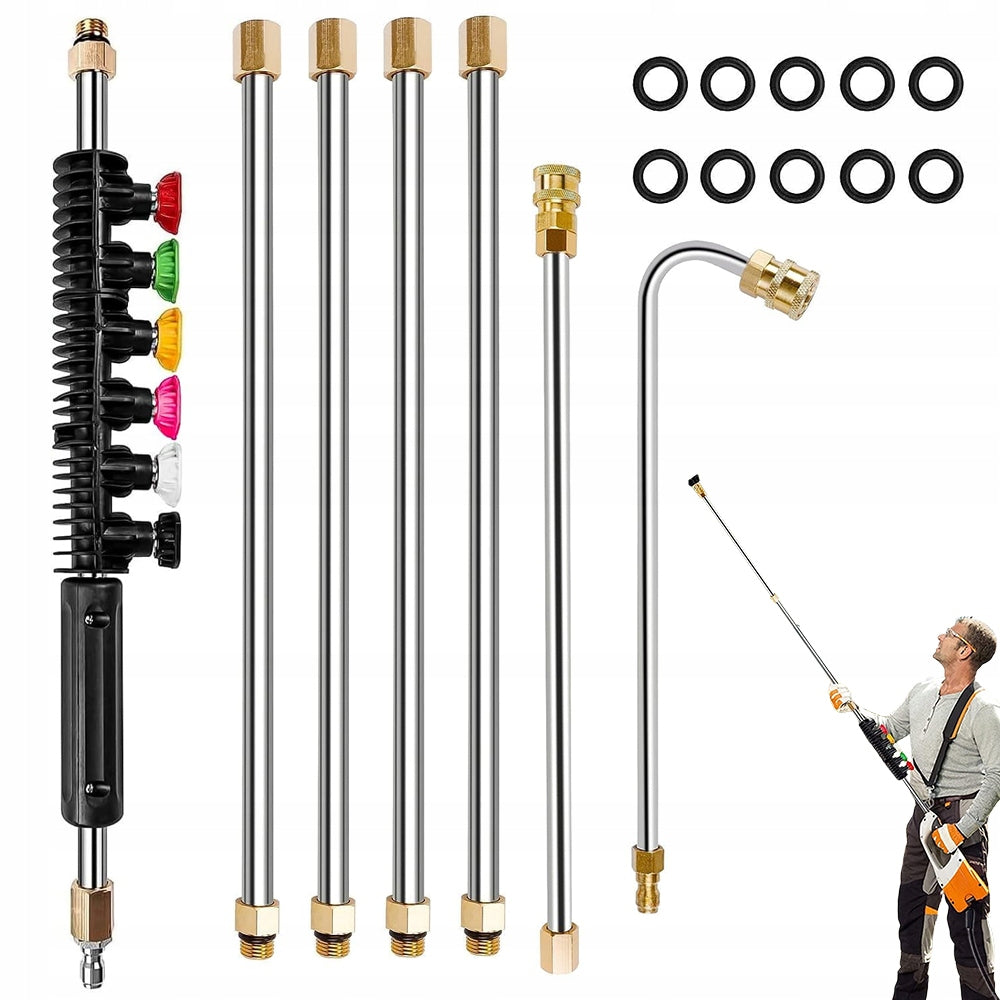 PRESSURE CLEANING KIT – 7 EXTENSION CORDS + 6 NOZZLES | 1/4"