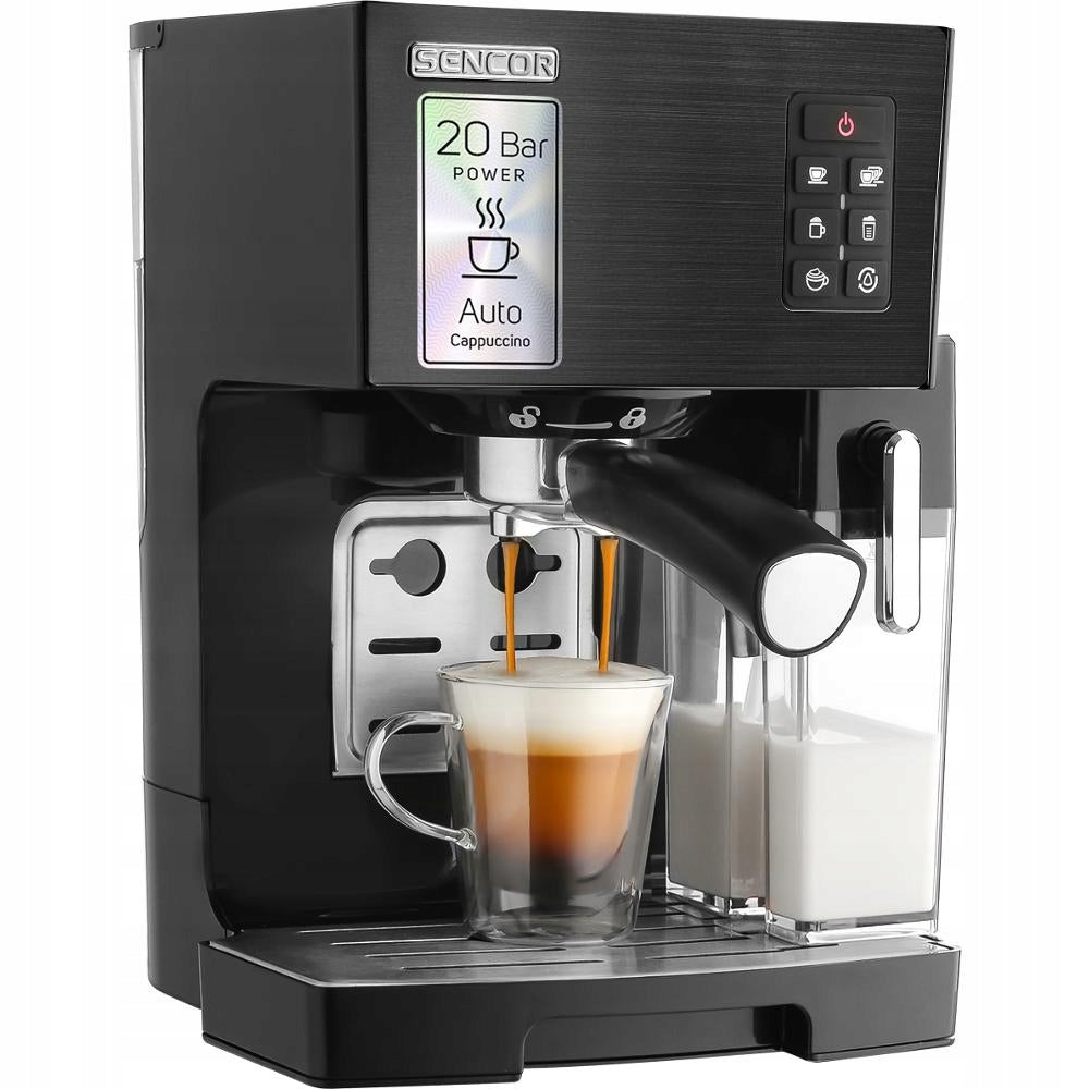 PRESSURE COFFEE MAKER AUTOMATIC STRONG 1450W 20B DOUBLE DISPENSER