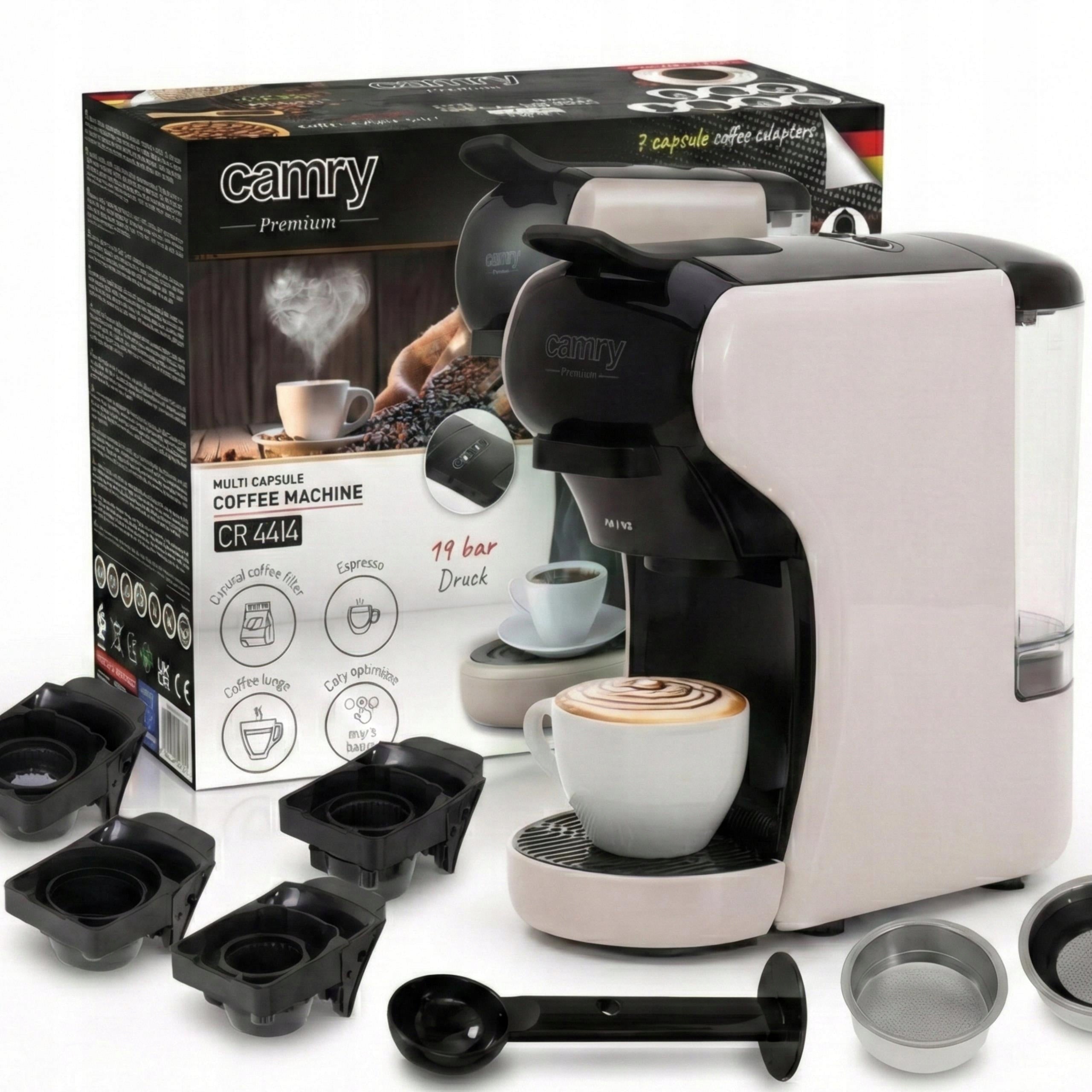 PRESSURE COFFEE MAKER FOR CAPSULES Nespresso Dolce Gusto Tchibo Ground