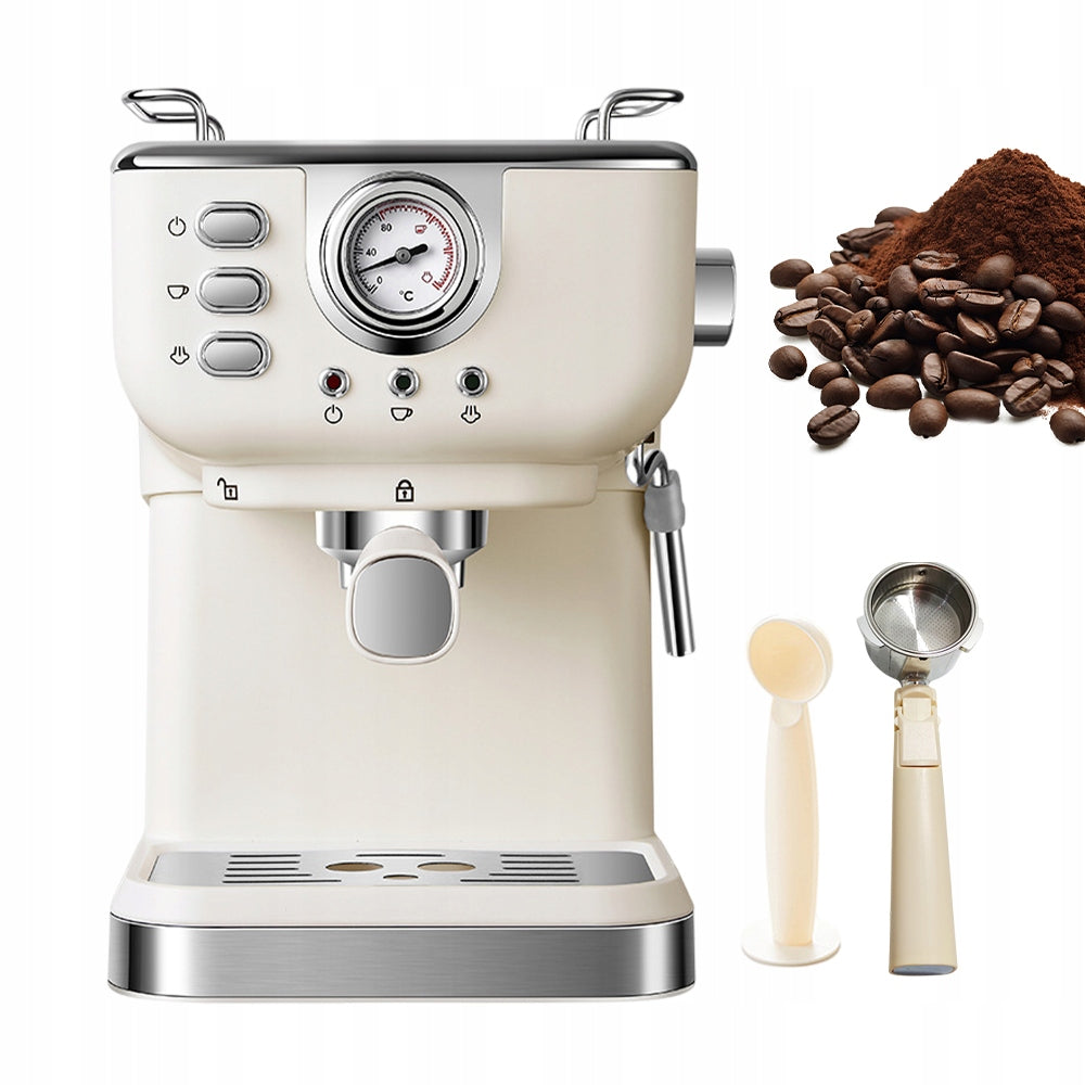 PRESSURE COFFEE MAKER SEMI-AUTOMATIC FLASK 20BAR 1050 IN 1,5 L ECRU