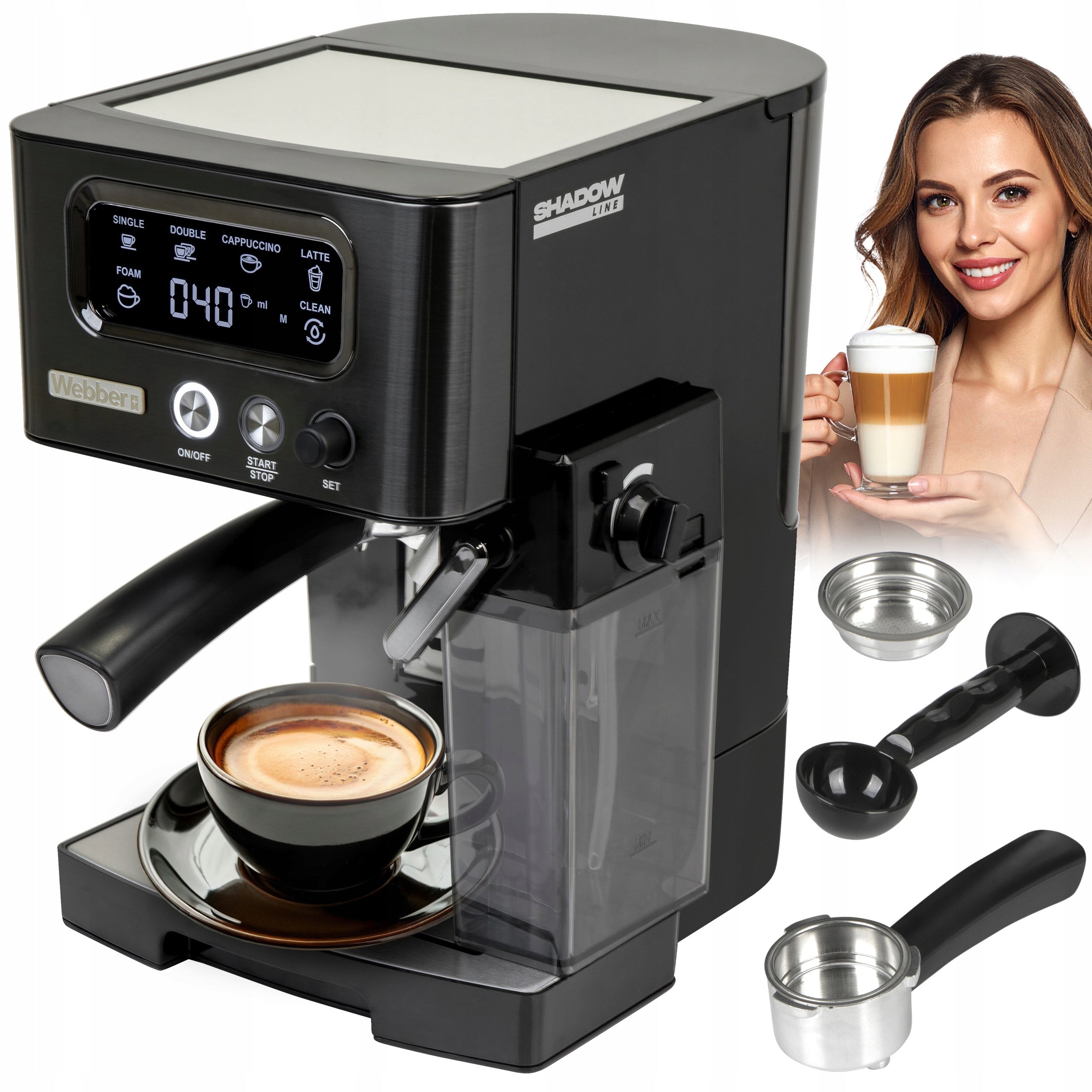 PRESSURE COFFEE MAKER SEMI-AUTOMATIC FLASK WEBBER 15 BAR M5