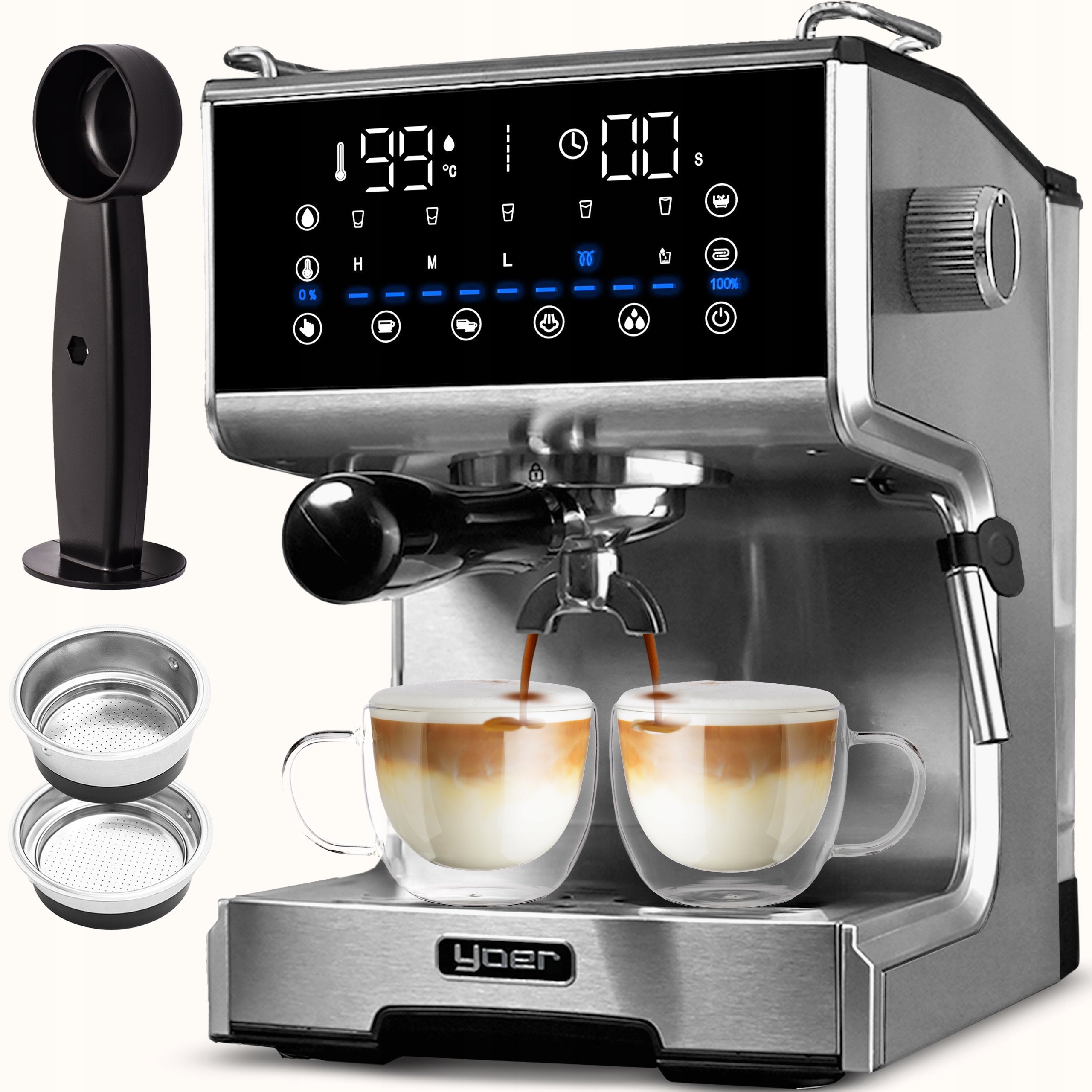 PRESSURE FLASK EXPRESS 20BAR 1350W AUTOMATIC 6 PROGRAM THERMOBLOCK
