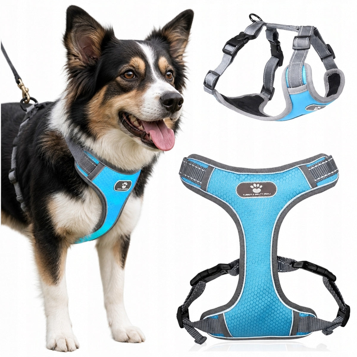 PRESSURE-FREE DOG GUARD WALKING HARNESS ADJUSTABLE LIGHT M