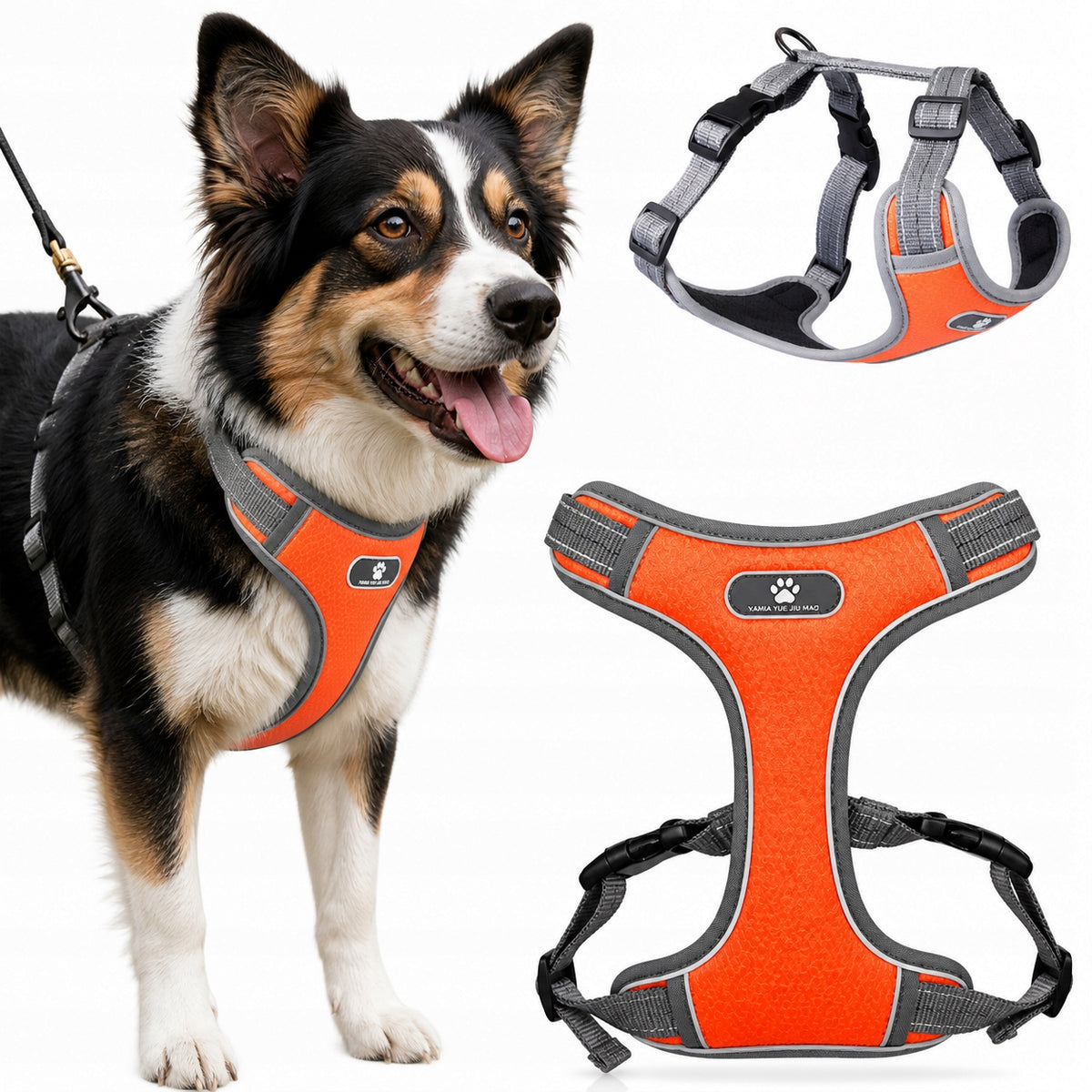 PRESSURE-FREE DOG GUARD WALKING HARNESS ADJUSTABLE LIGHTWEIGHT L