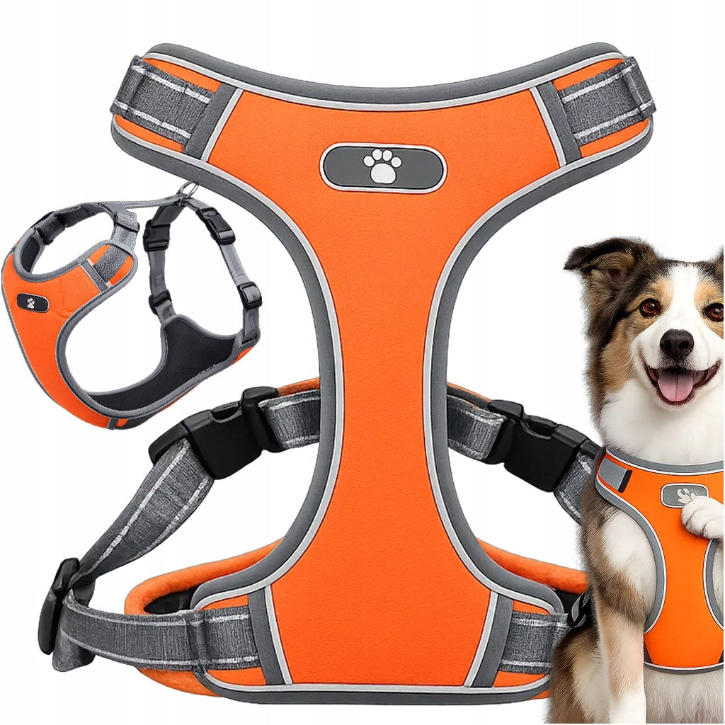 PRESSURE-FREE DOG HARNESS STRONG ADJUSTABLE REFLECTIVE WITH GUARD XL ADJUSTMENT Packaging status original