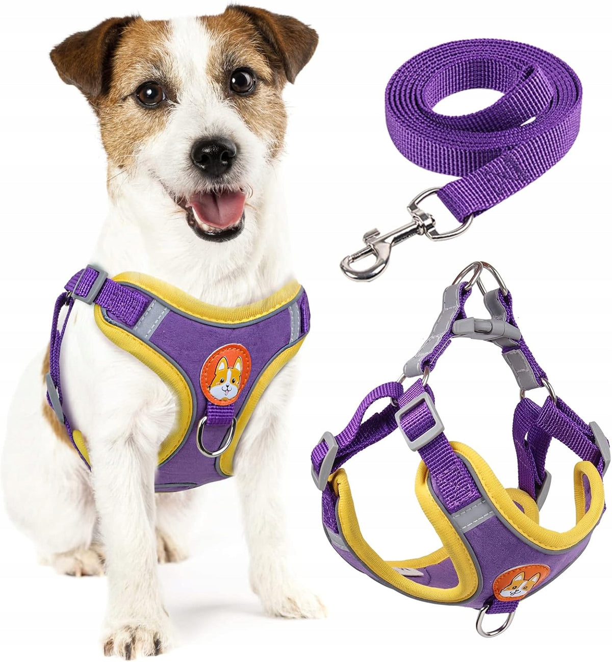 PRESSURE-FREE DOG HARNESS WALKING COMFORTABLE M + LEASH SET Packaging status original