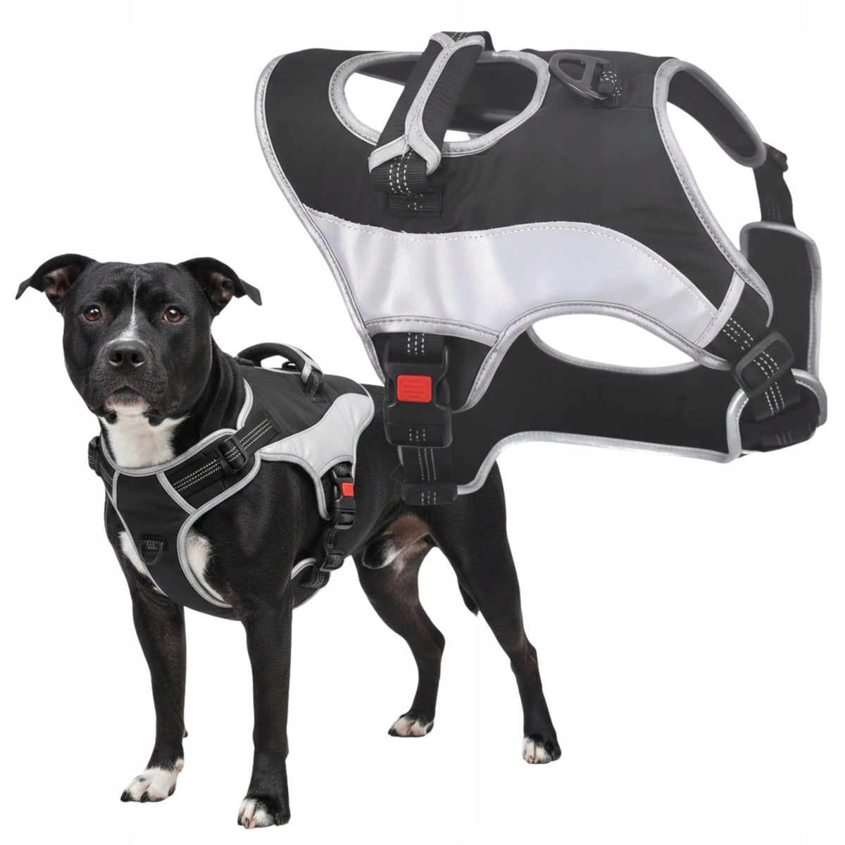 PRESSURE-FREE DOG HARNESS WITH HANDLE COMFORTABLE GUARD REFLECTIVE M Manufacturer code SZELKI DLA PSA BEZUCISKOWE Z UCHWYTEM GUARD