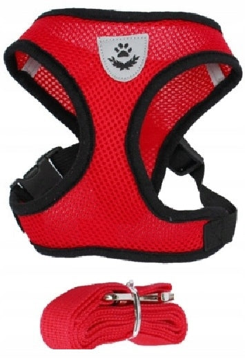 PRESSURE-FREE DOG HARNESS WITH LEASH 120CM - SIZE S BREATHABLE