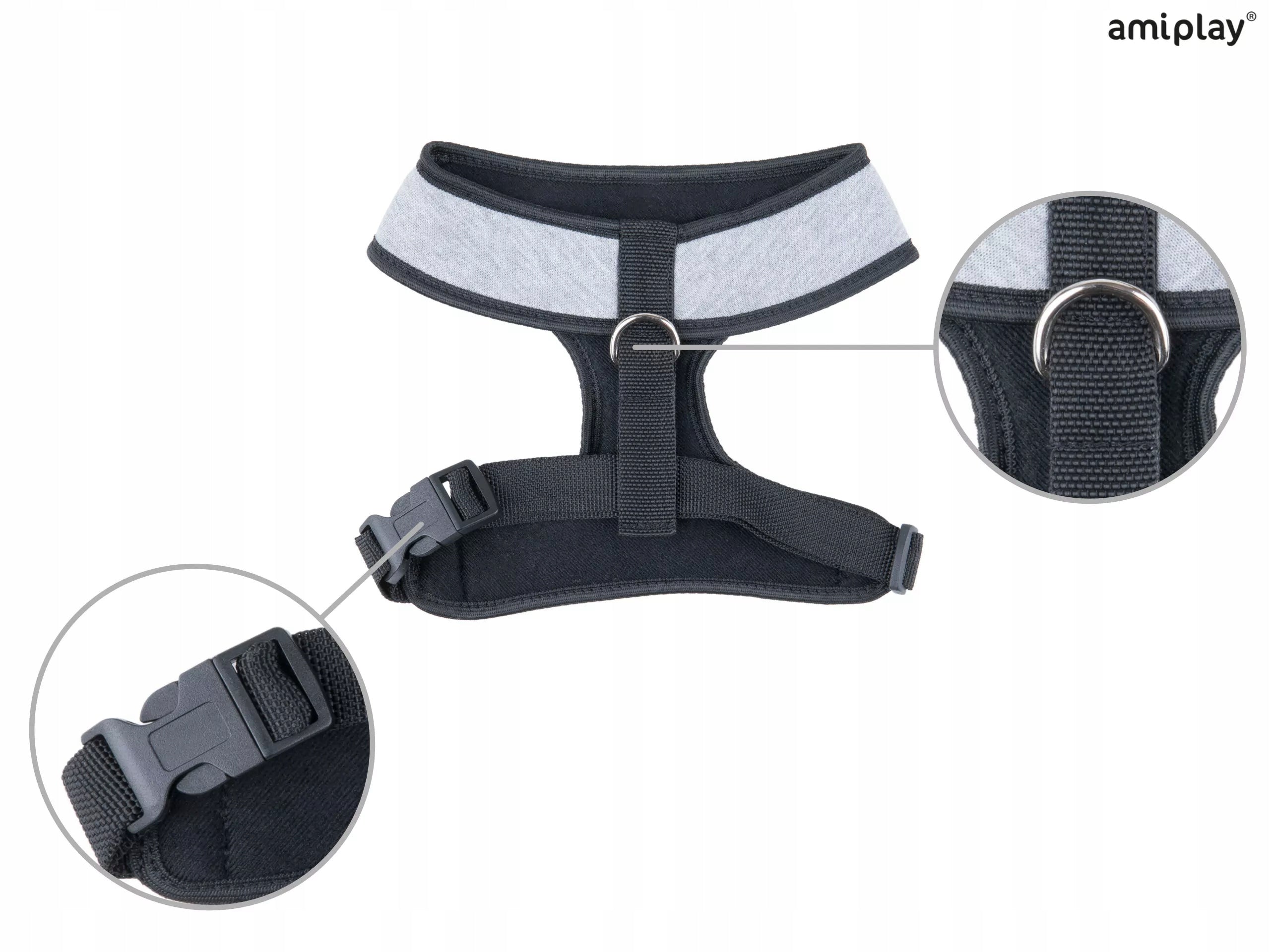 PRESSURE-FREE HARNESS AMIPLAY SCOUT DENVER M GREY FOR DOG Manufacturer code 5907563248670