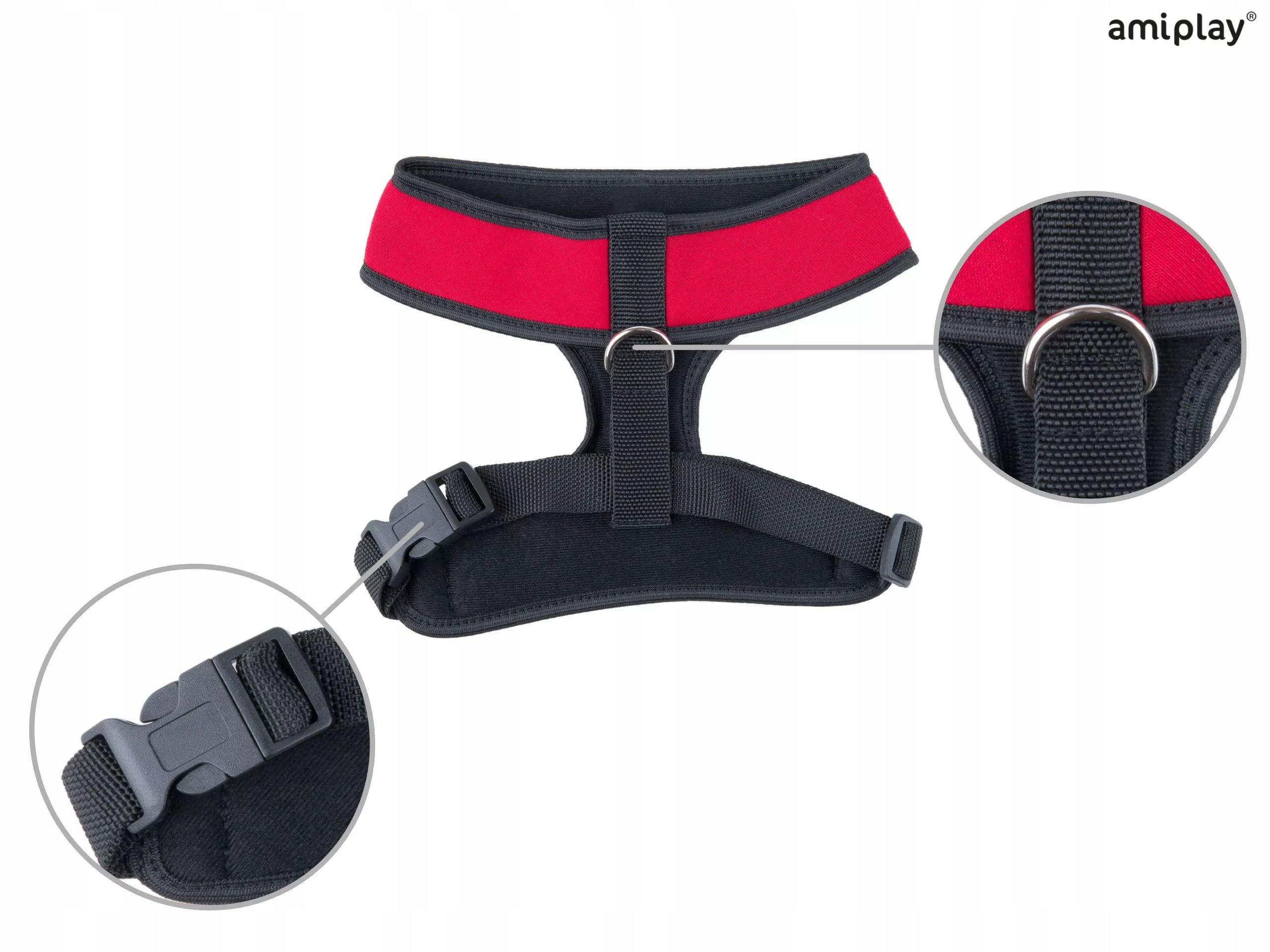 PRESSURE-FREE HARNESS AMIPLAY SCOUT DENVER XS RED FOR DOG Trade name Szelki Denver Scout XS