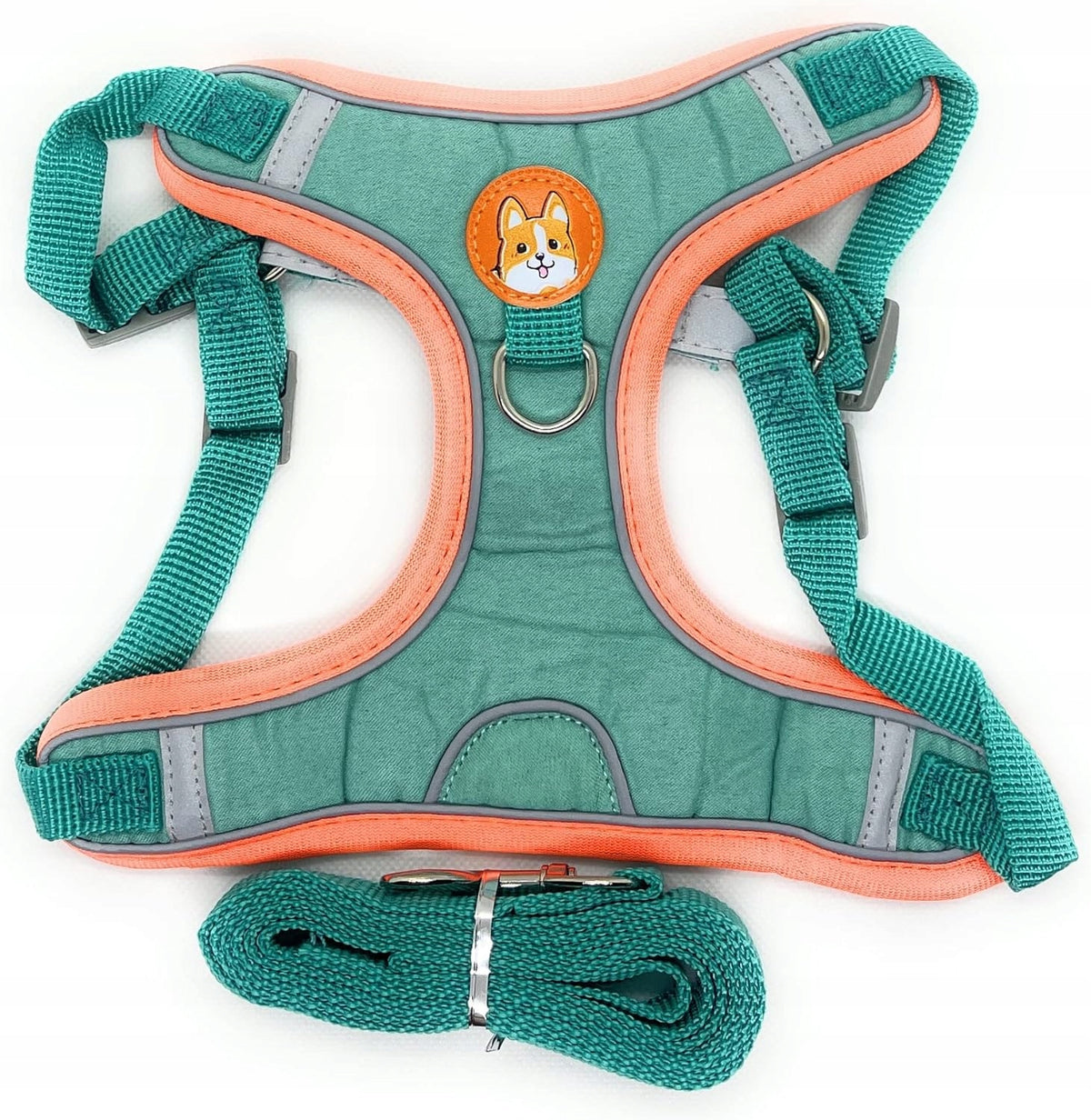 PRESSURE-FREE HARNESS FOR CAT DOG ADJUSTABLE+ LEASH ROZ. L
