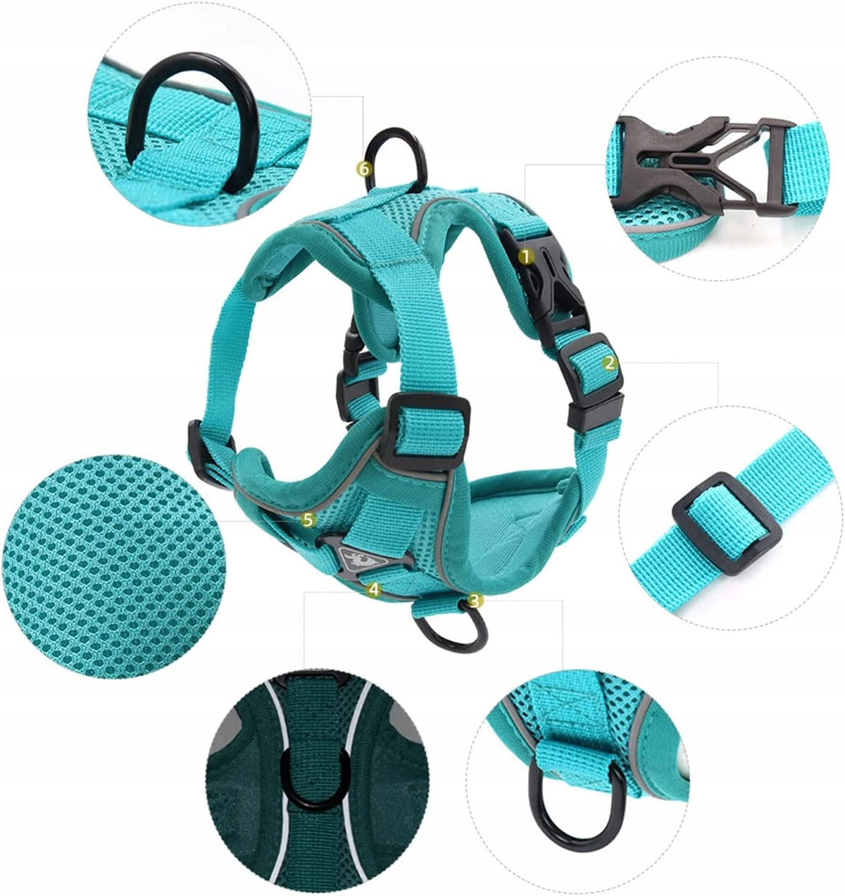 PRESSURE-FREE HARNESS TYPE GUARD + DOG CAT LEASH , M Manufacturer code Psakota5905910020016
