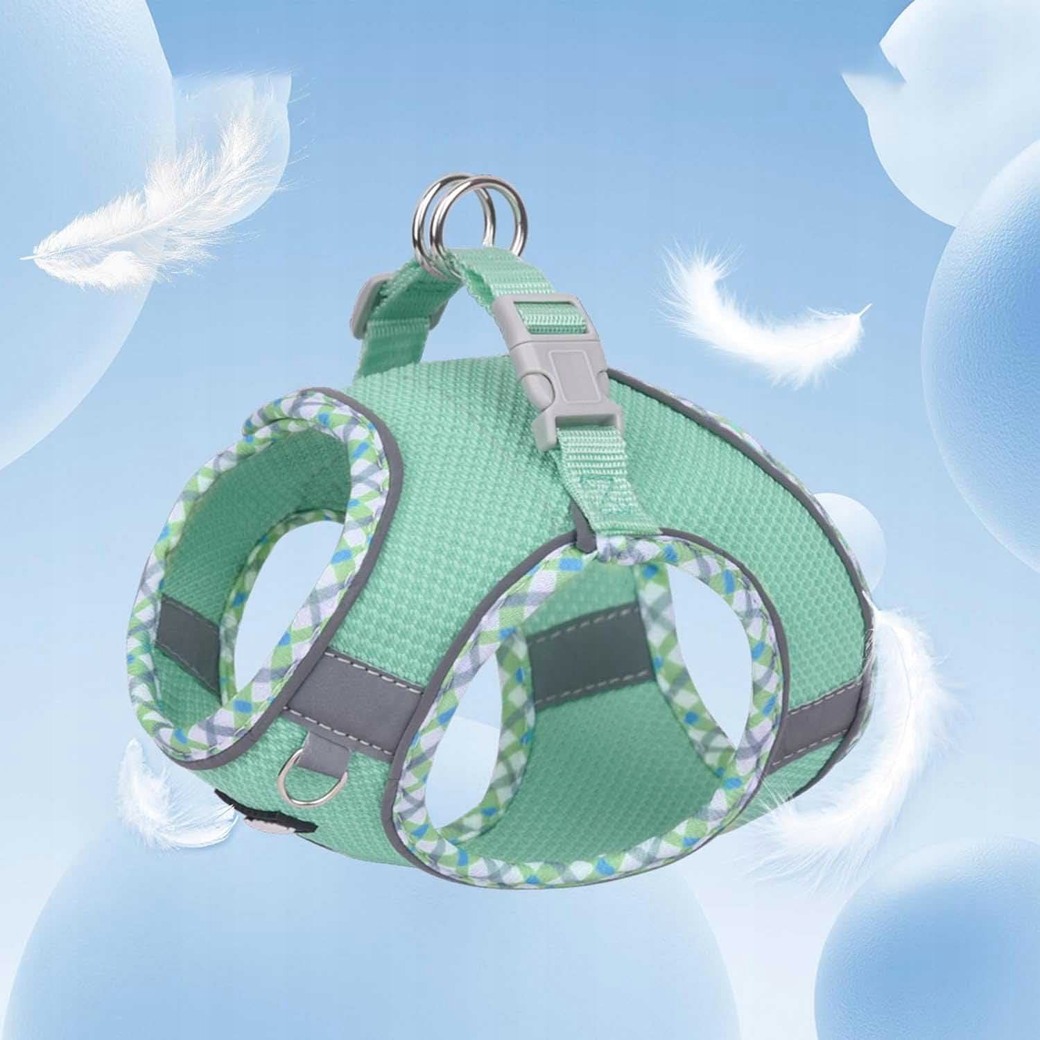 PRESSURE-FREE HARNESS for SMALL DOG Vest + LEASH green S Size S