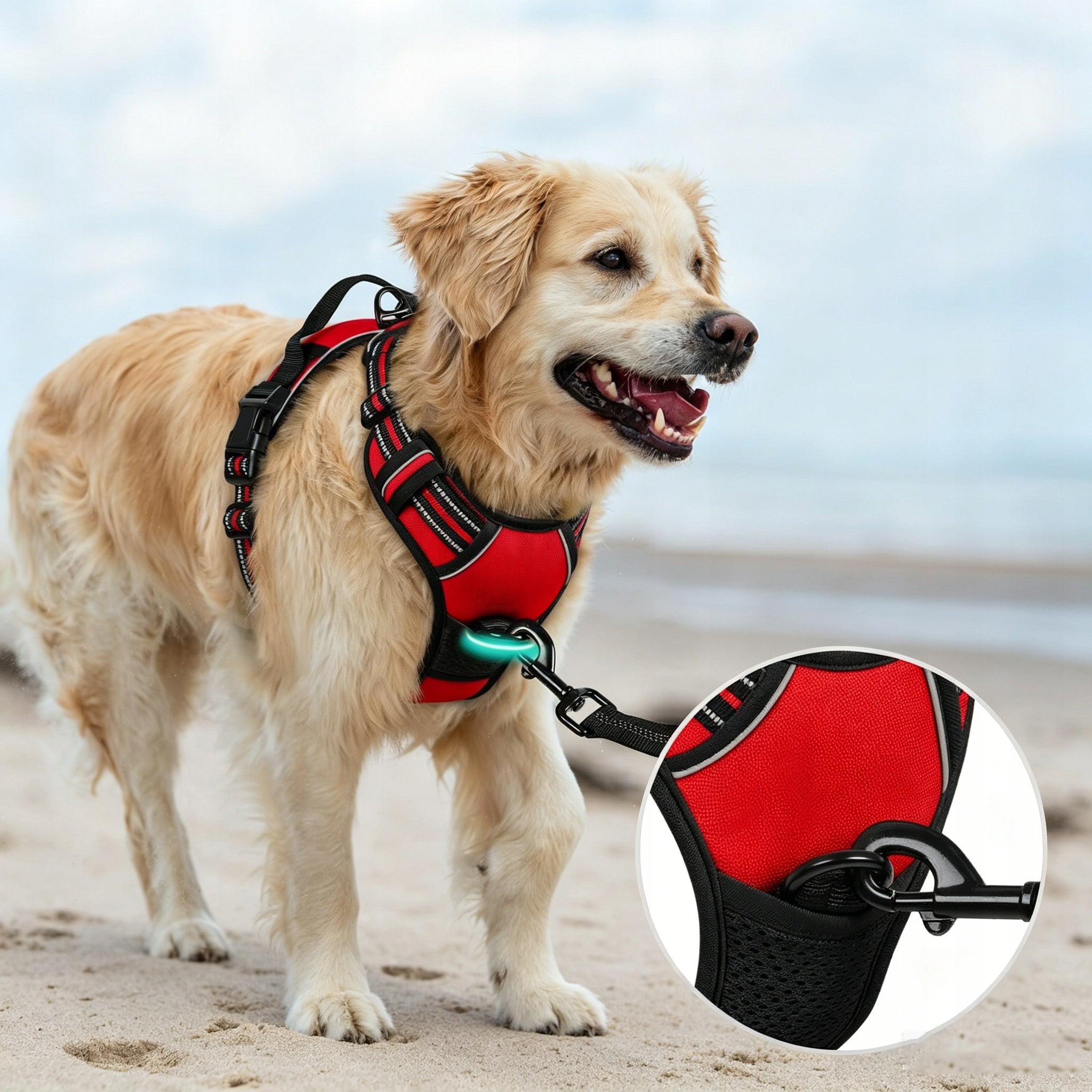 PRESSURE-FREE HARNESS for big dog red XL 75-95cm Shepherd Color red